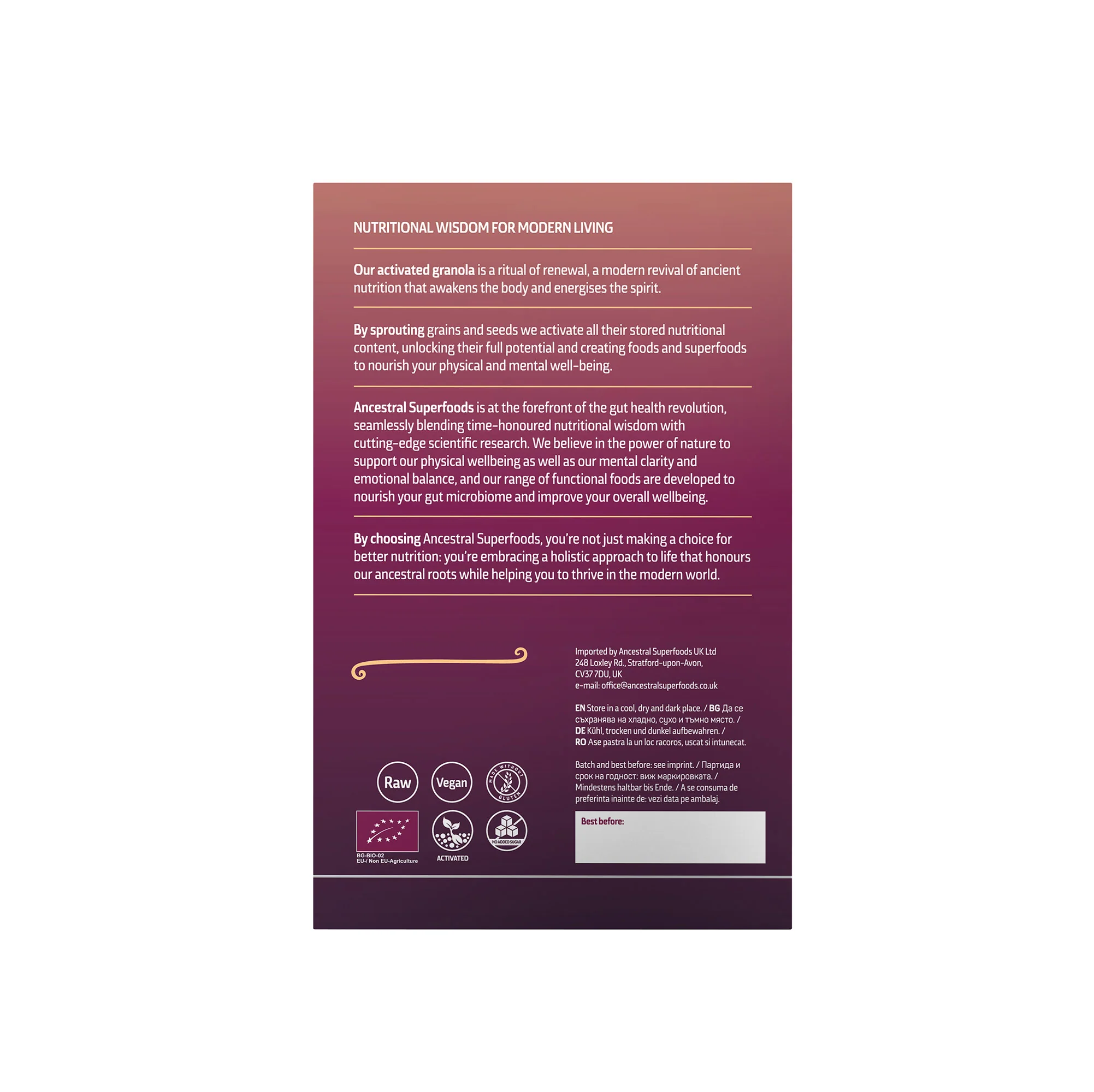 Ancestral Superfoods Activated Granola Carob and Dried Fig 250g - Image 2