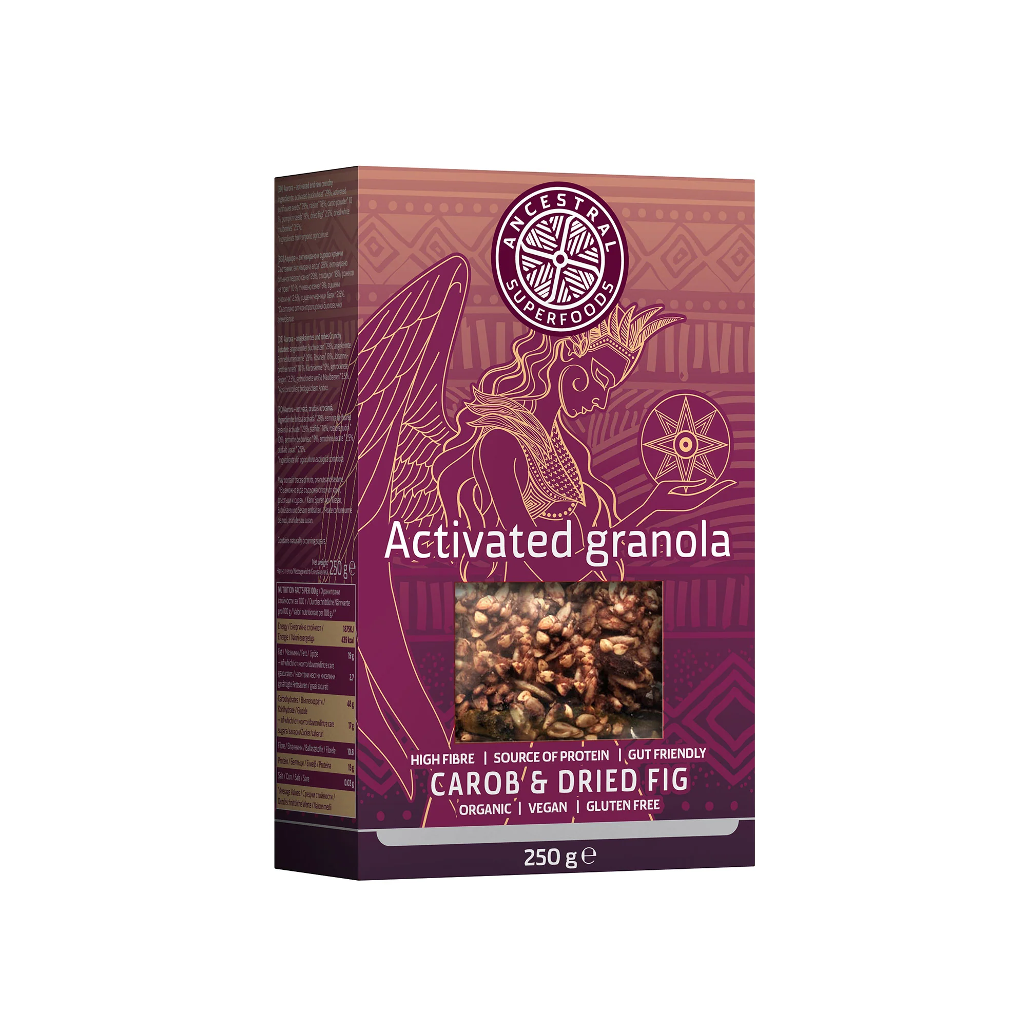 Ancestral Superfoods Activated Granola Carob and Dried Fig 250g - Image 3