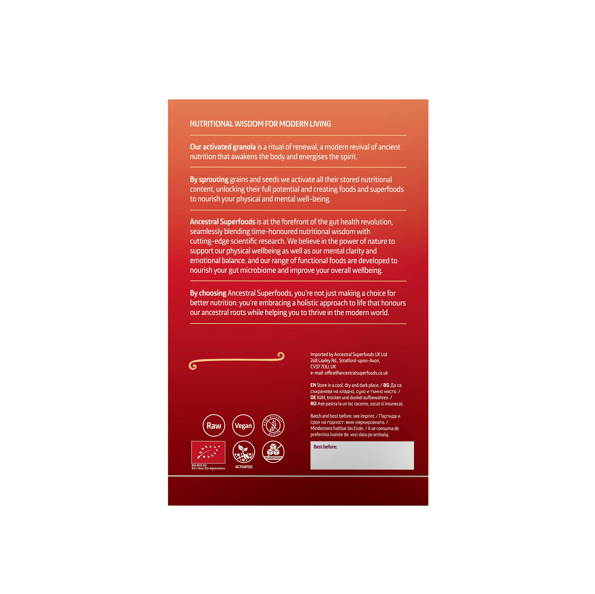 Ancestral Superfoods Activated Granola Pumpkin Seeds and Orange 250g - Image 2
