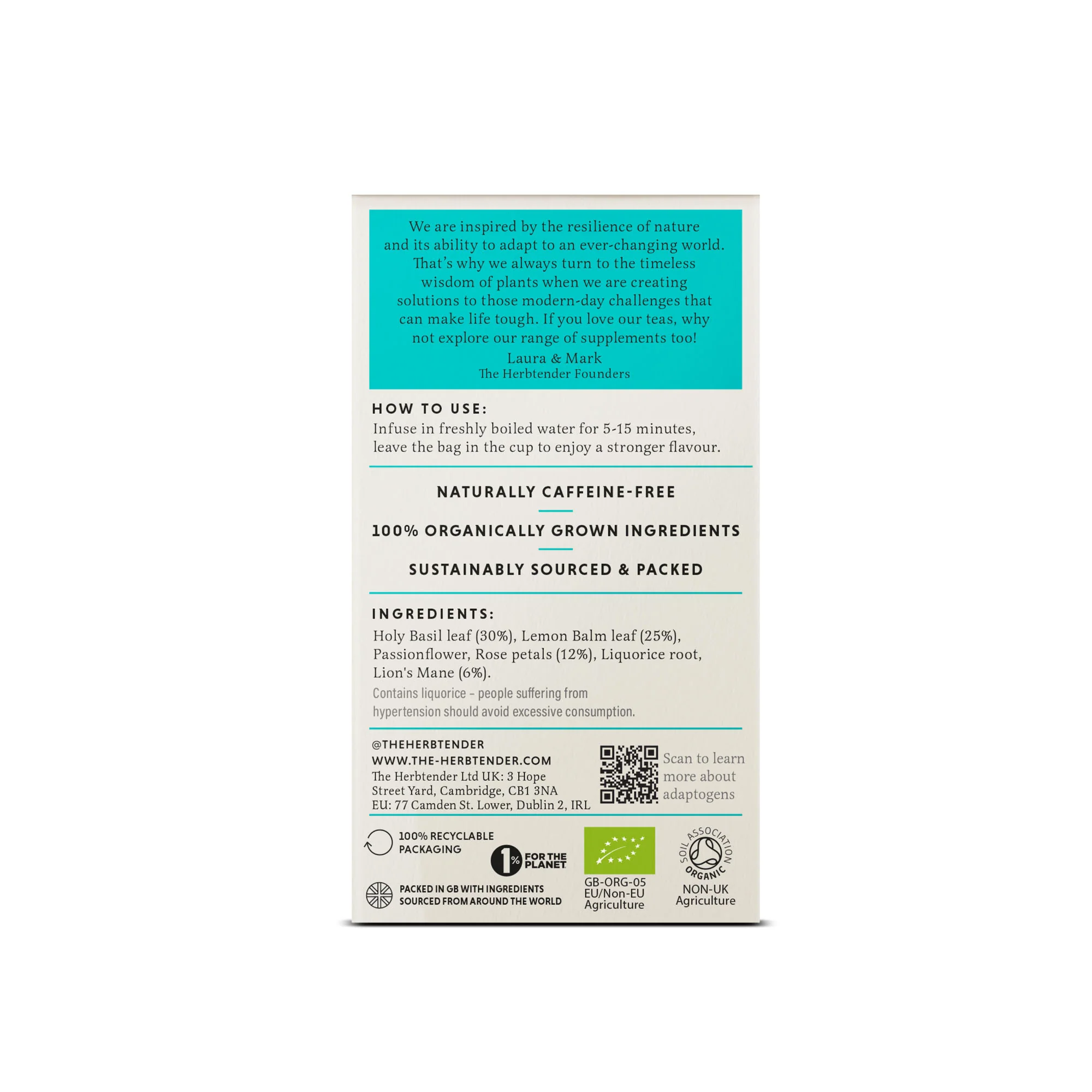 The Herbtender And Breathe Organic Herbal Tea 18 bags - Image 2