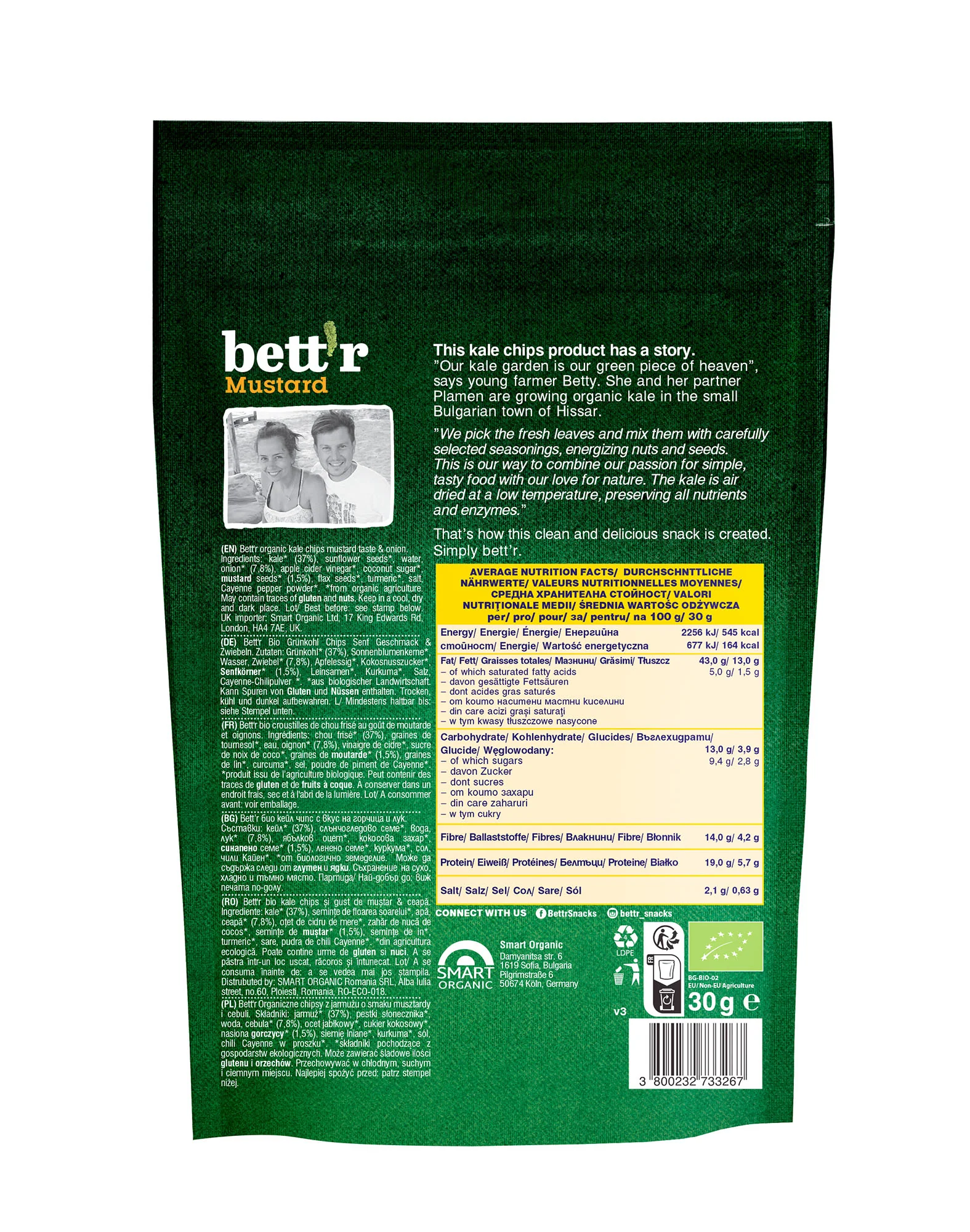 Bett’r Kale Chips Mustard 30g - Image 2
