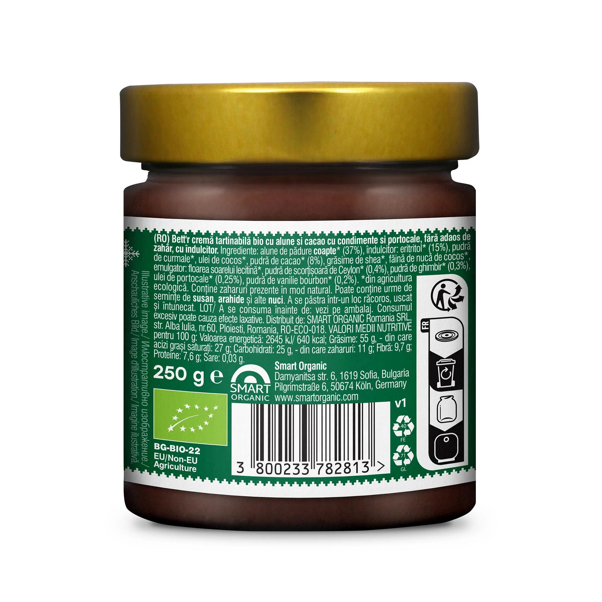 Bettr No Added Sugar Hazelnut Spices and Orange spread 250g - Image 2