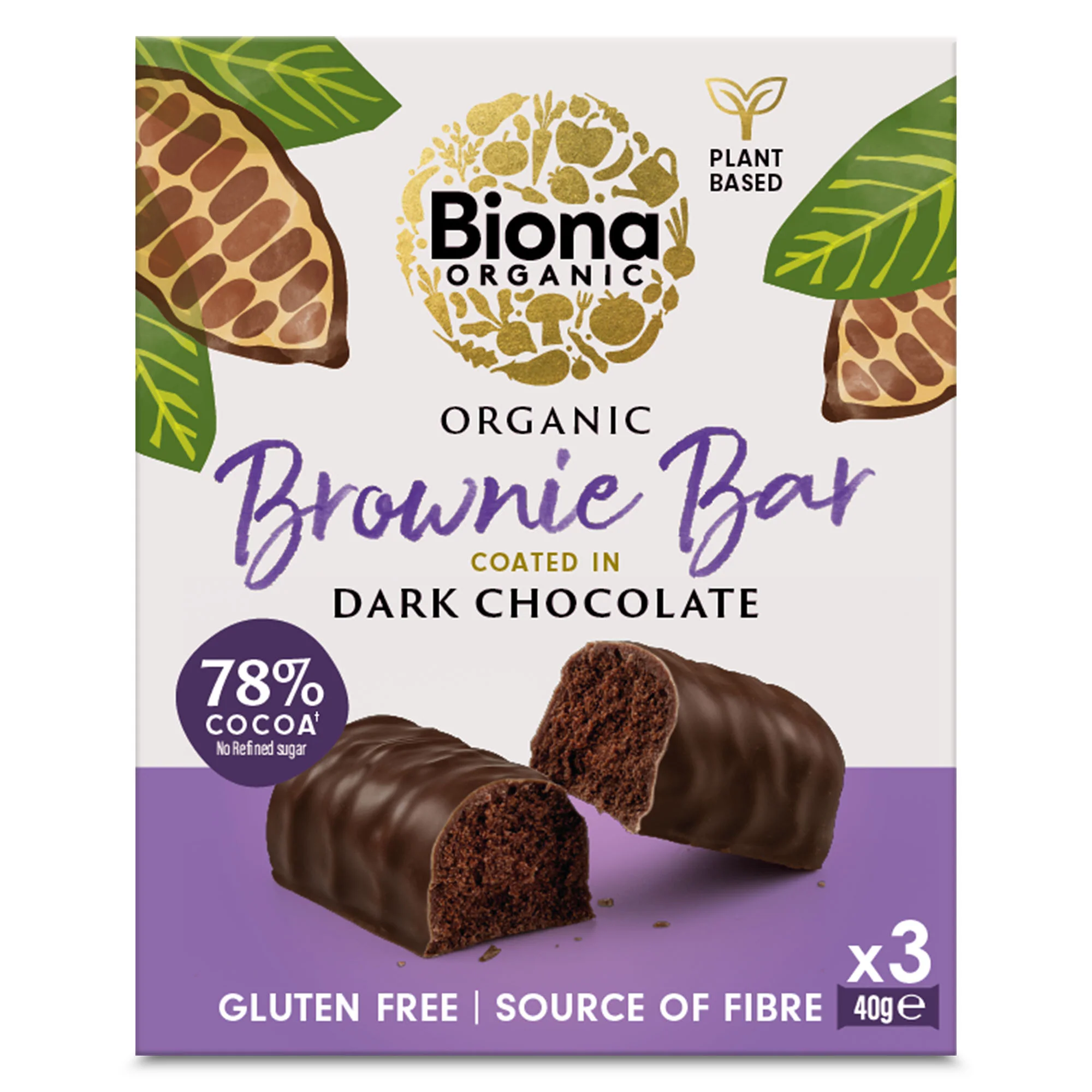 Biona Organic Dark Chocolate Brownie Bar Multipack 120g