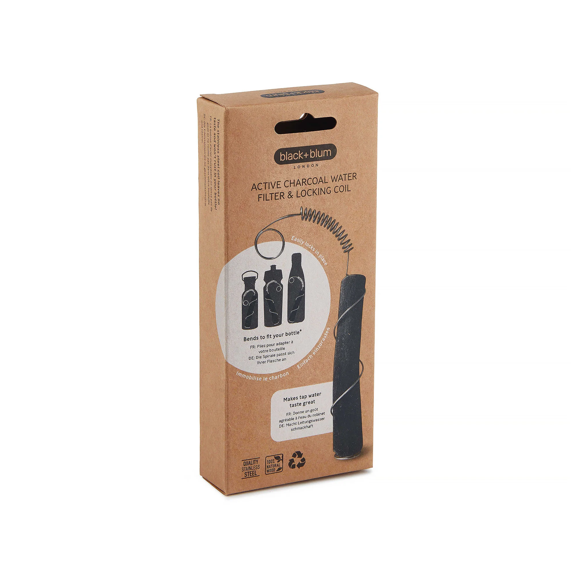 Black+Blum Active Charcoal Water Filter with locking Coil Single