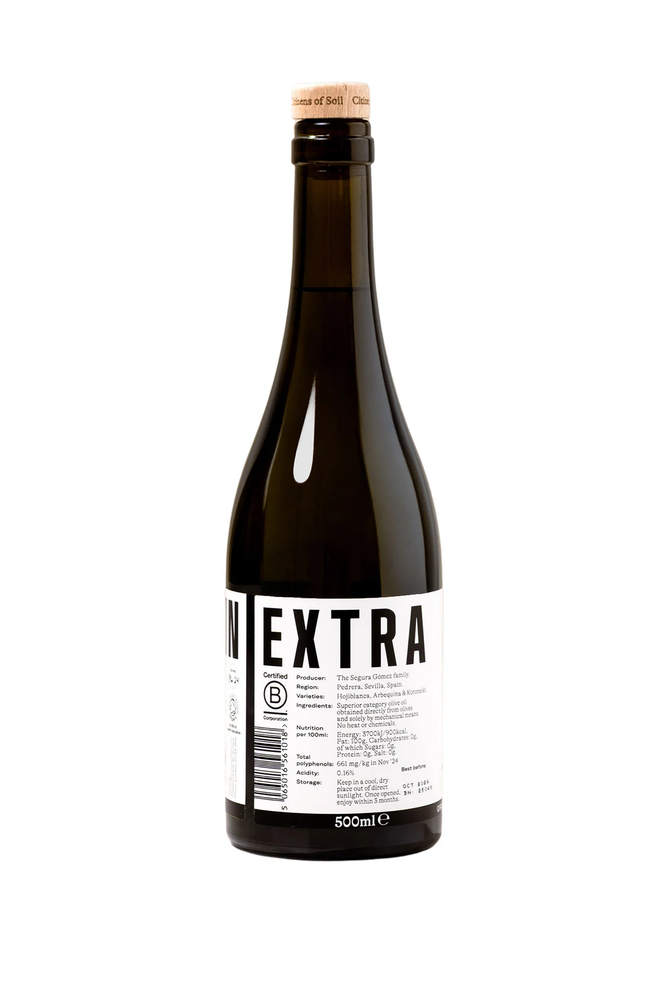 Citizens of Soil Spanish Extra Virgin Olive Oil Bottle 500ml - Image 2