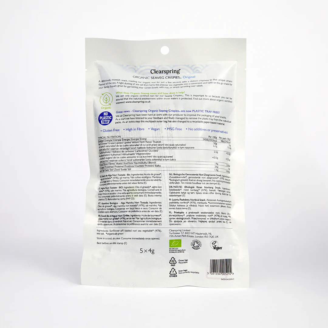 Clearspring Seaveg Crispies Original Multipack 5x4g - Image 4
