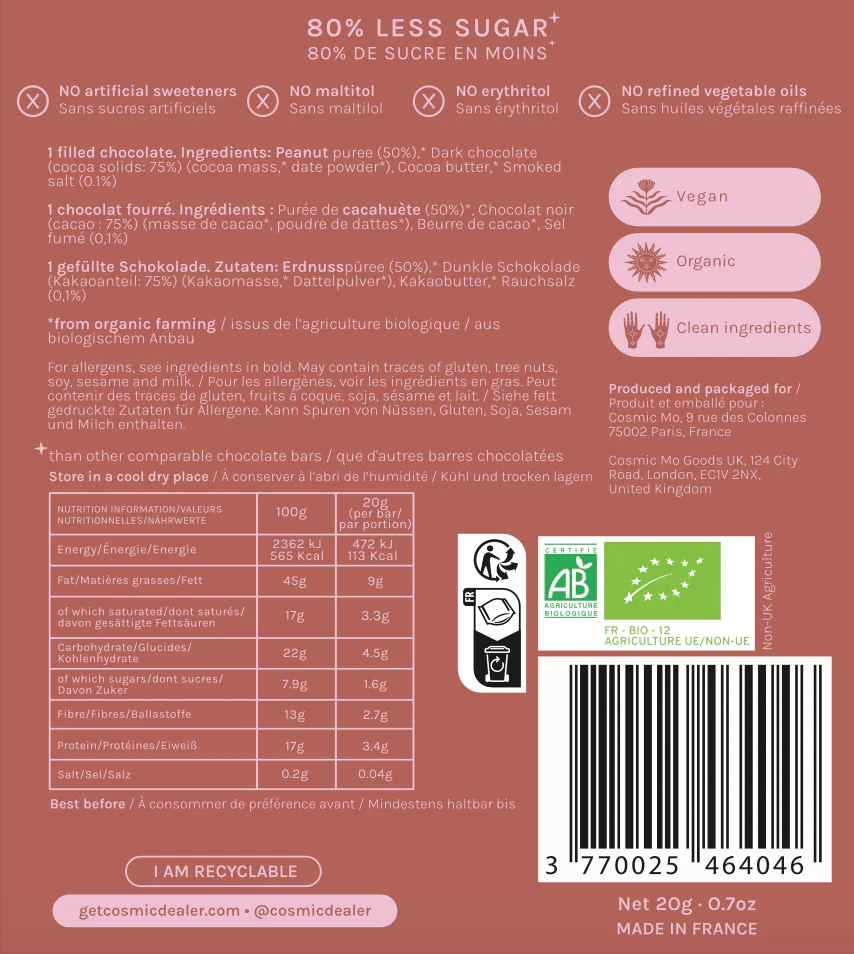 Peanut Butter & Smoked Salt Nut Butter Chocolate 20g - Image 2