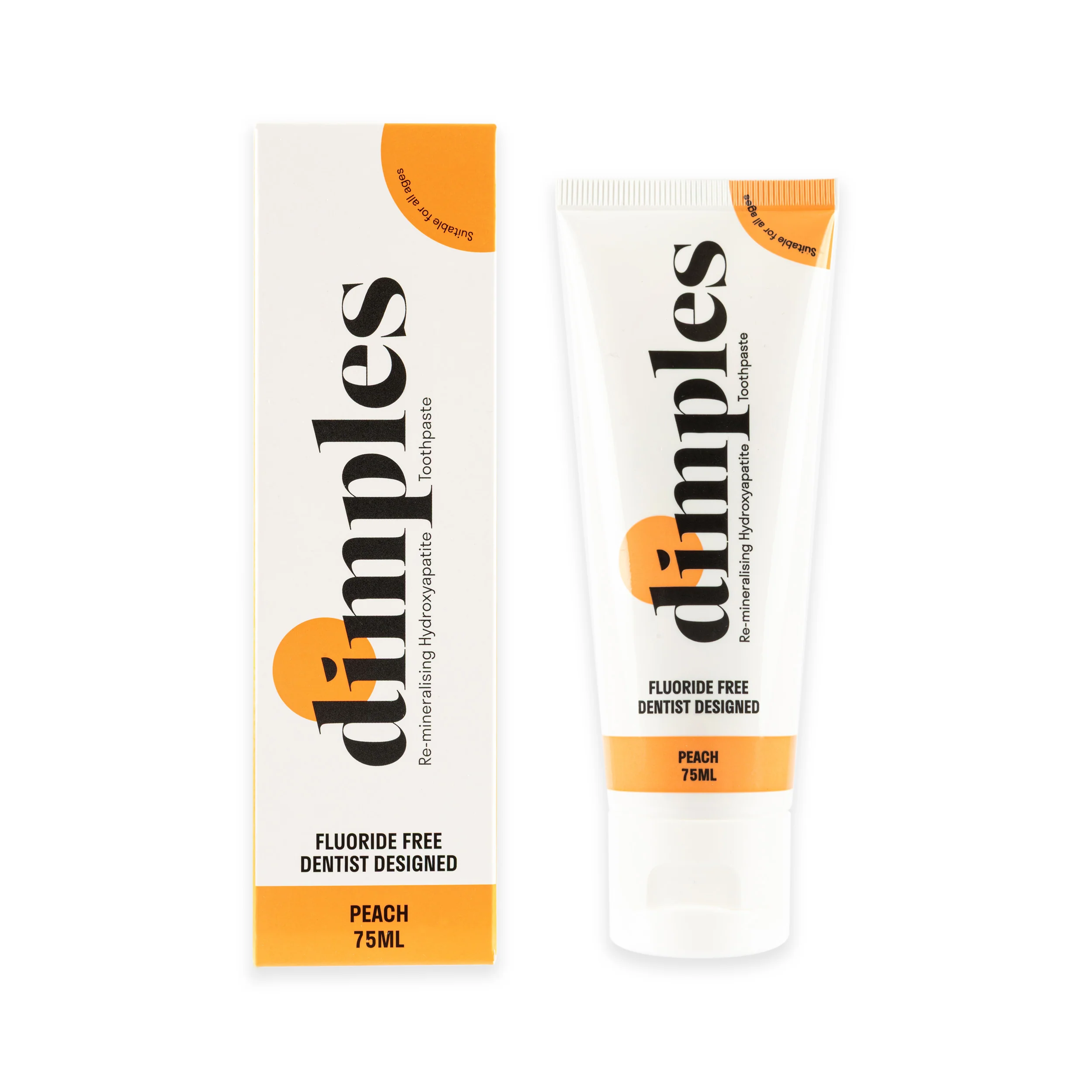 Dimples Re-mineralising Hydroxyapatite Toothpaste - Peach 75ml
