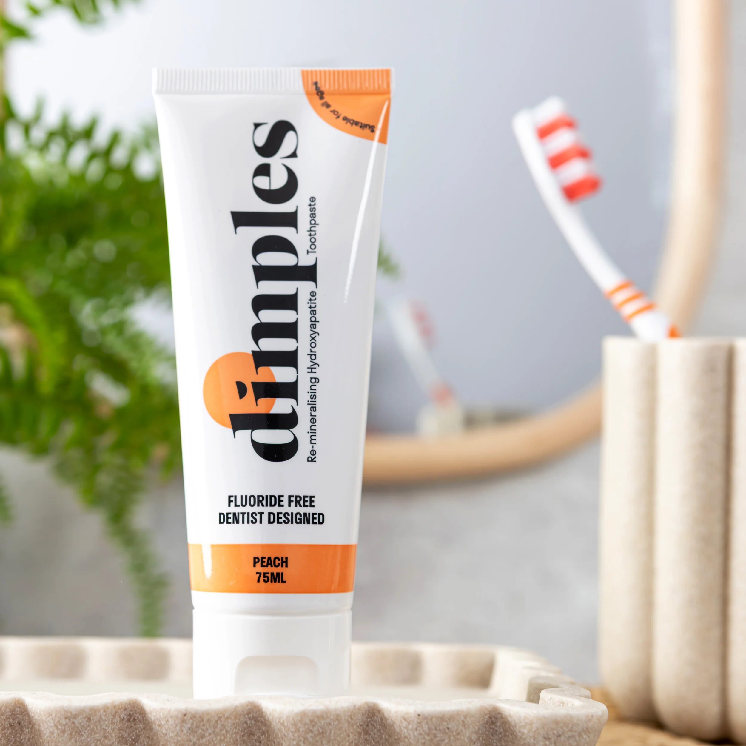 Dimples Re-mineralising Hydroxyapatite Toothpaste - Peach 75ml - Image 4