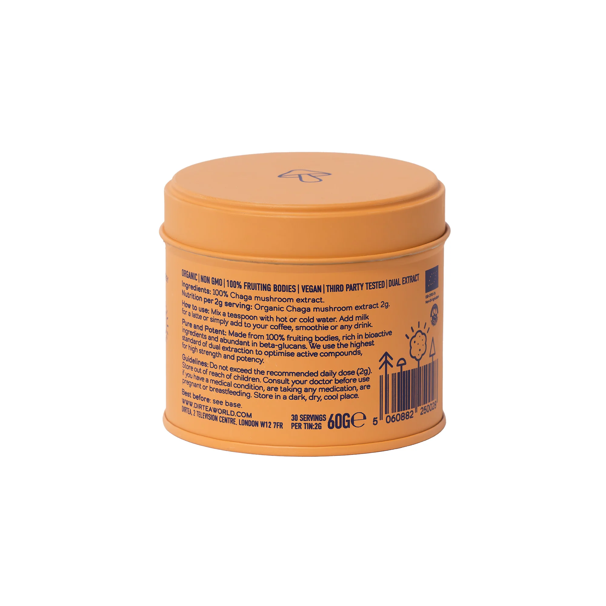 DIRTEA Chaga Mushroom Powder 60g (30 Servings) - Image 2
