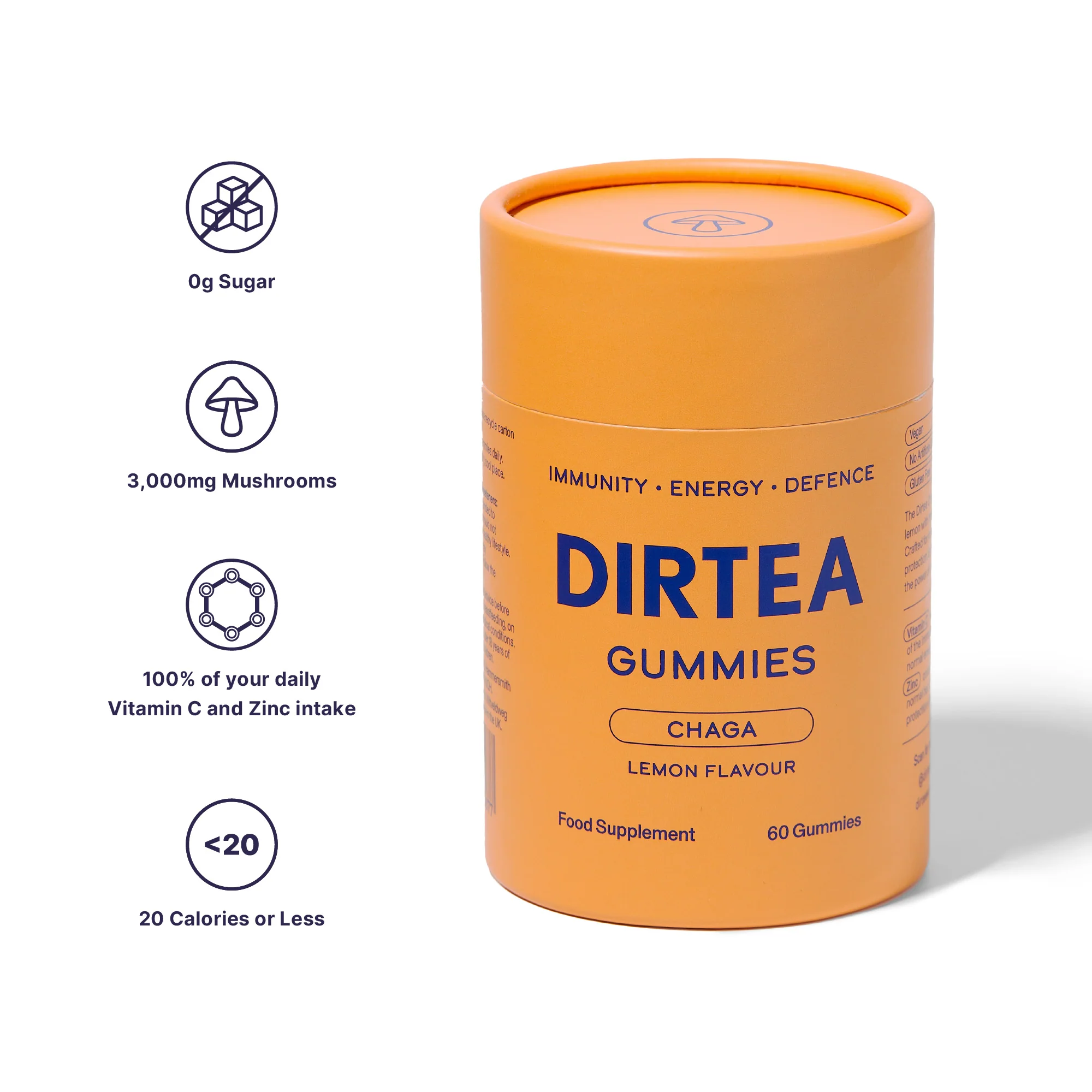 Dirtea Gummies Chaga Lemon Flavour 60 pcs - Image 6