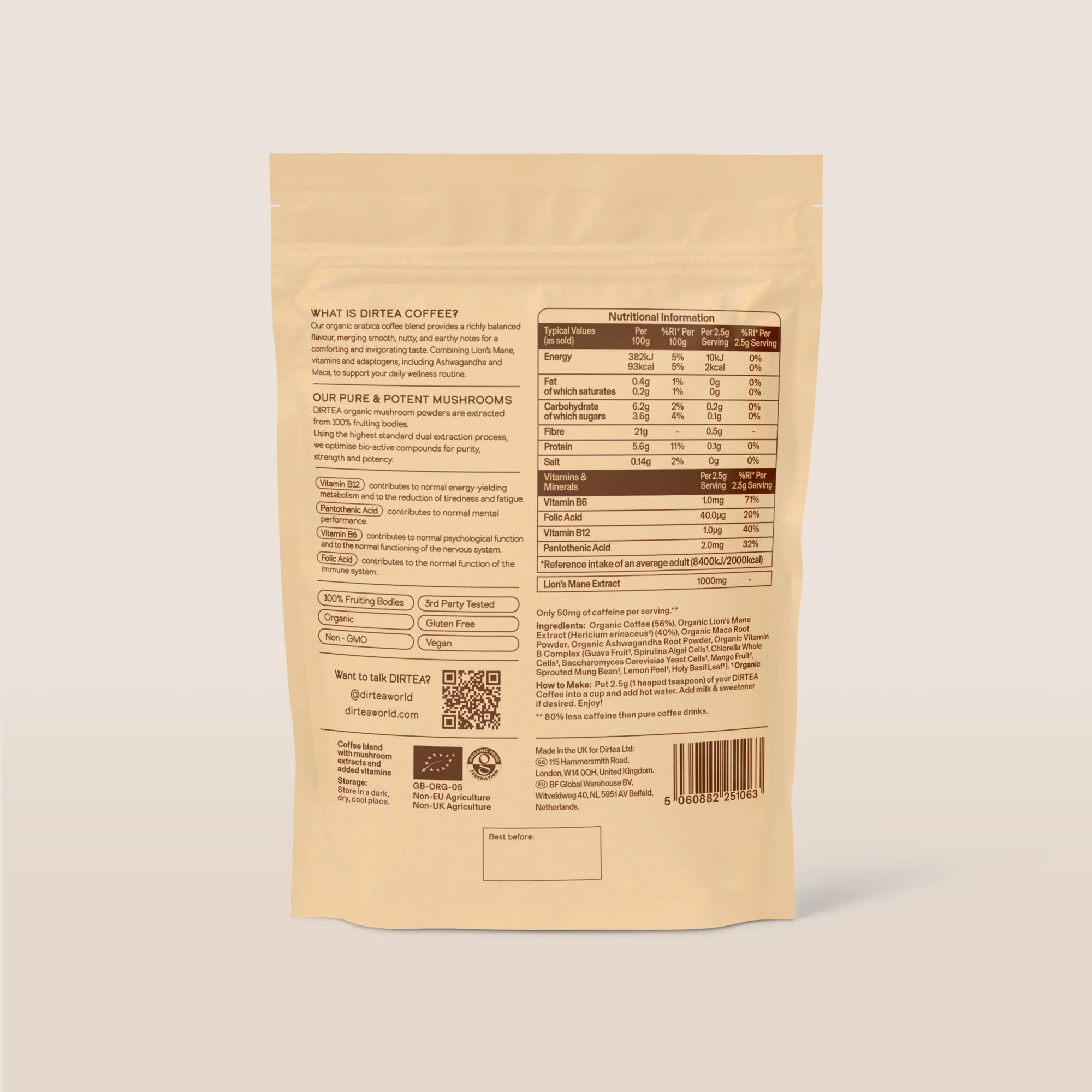 DIRTEA Superblend Coffee 150g (60 servings) - Image 2