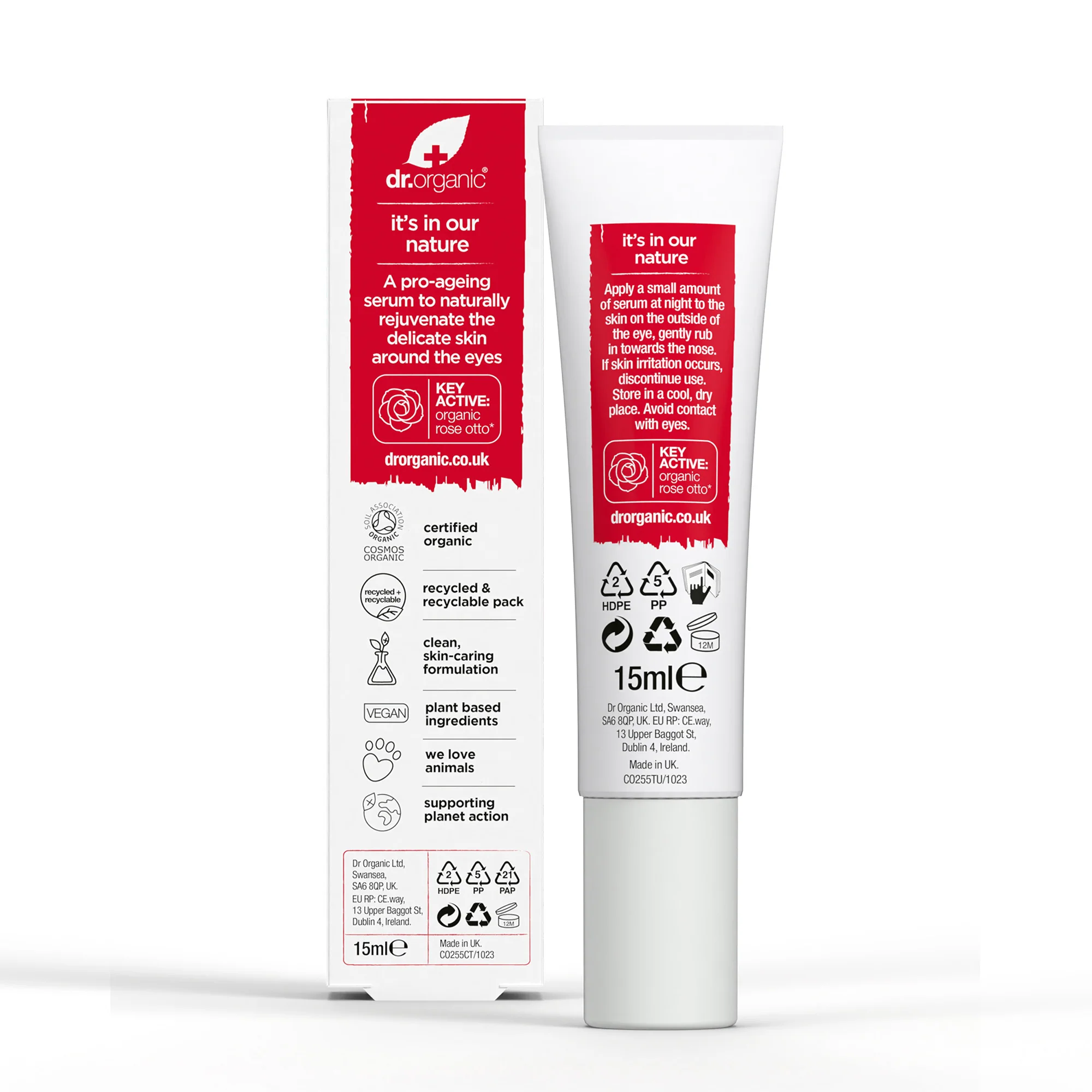 Dr Organic Rose Otto Eye Serum 15ml - Image 2