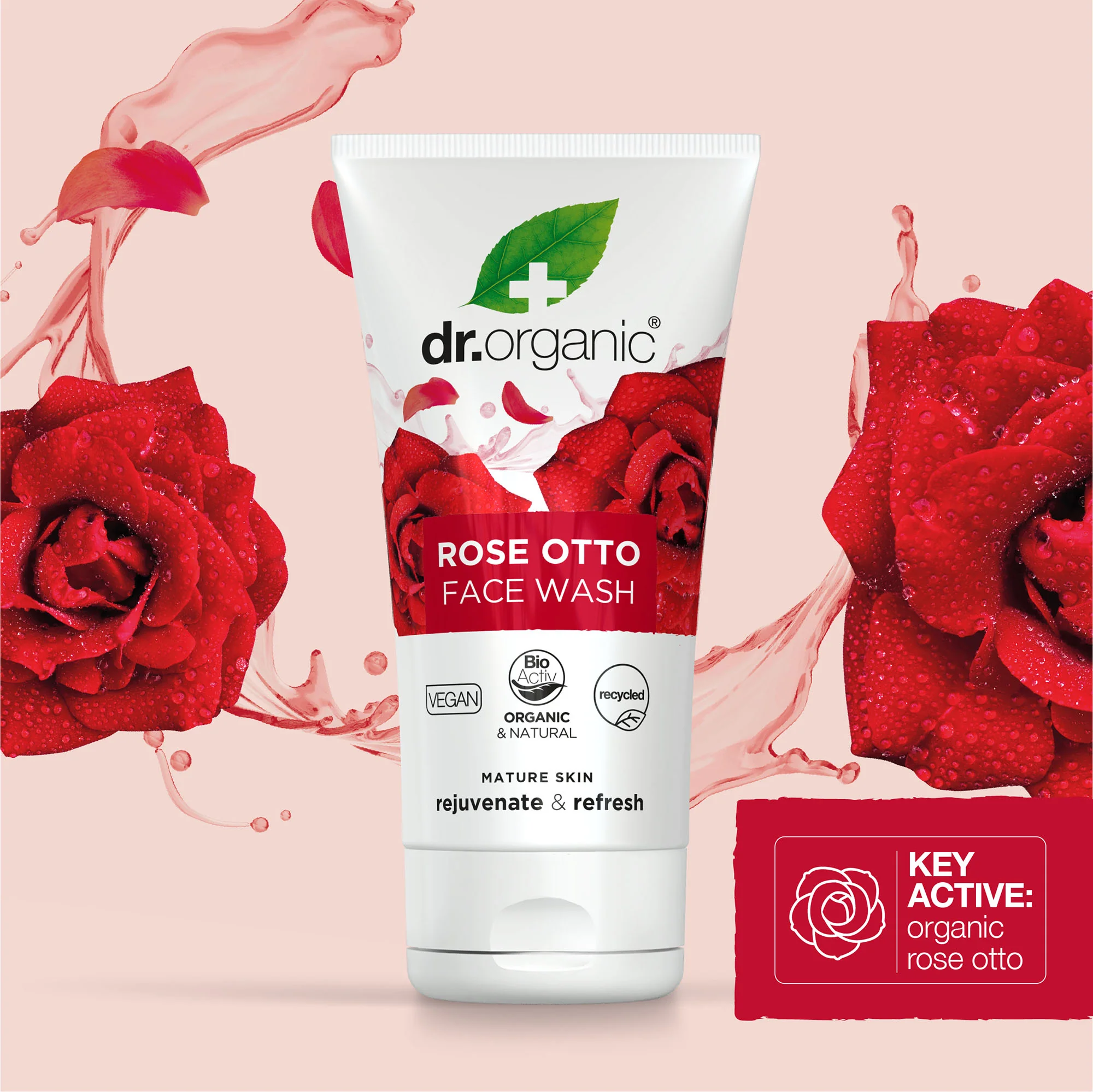 Dr Organic Rose Otto Face Wash 150ml - Image 3