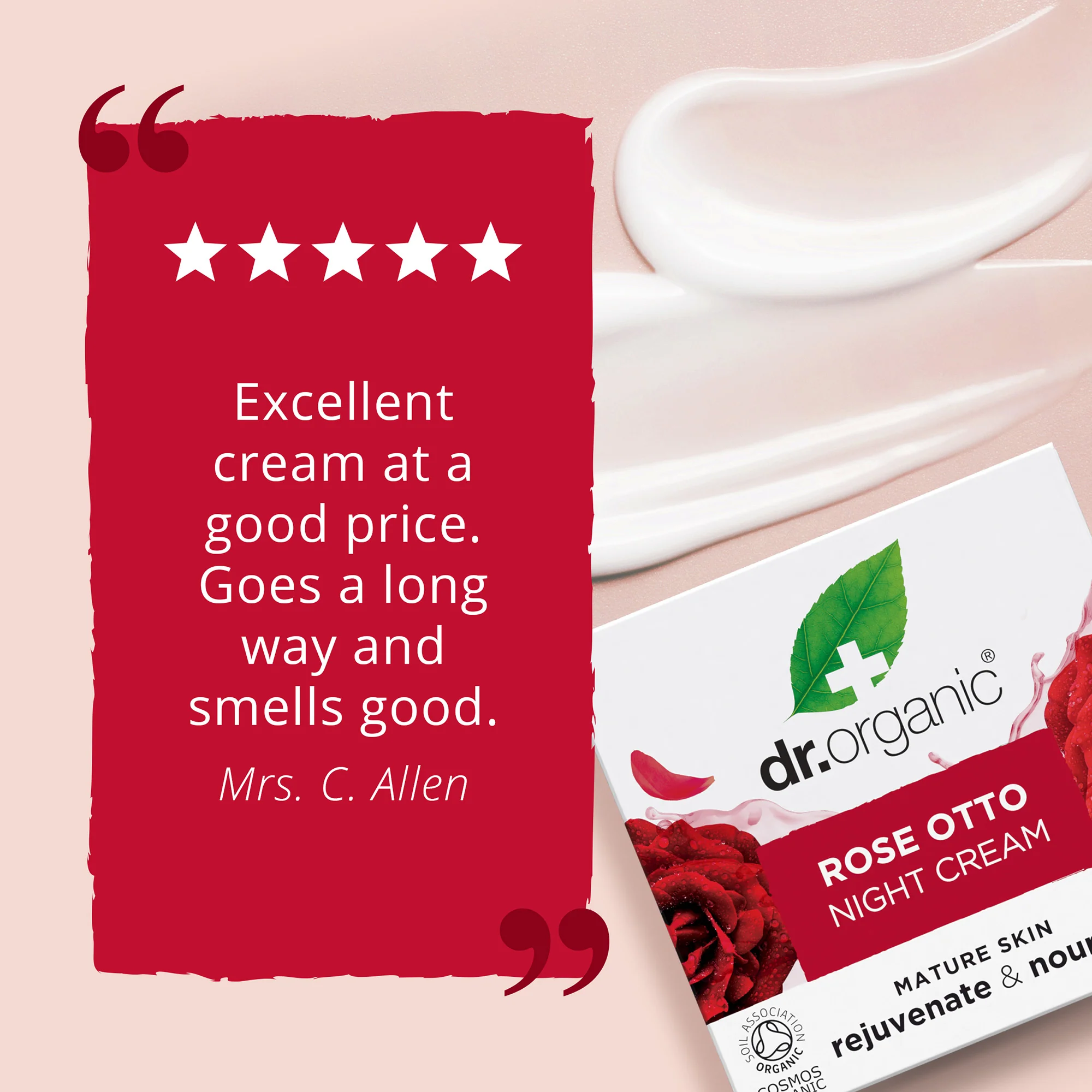 Dr Organic Rose Otto Night Cream 50ml - Image 3