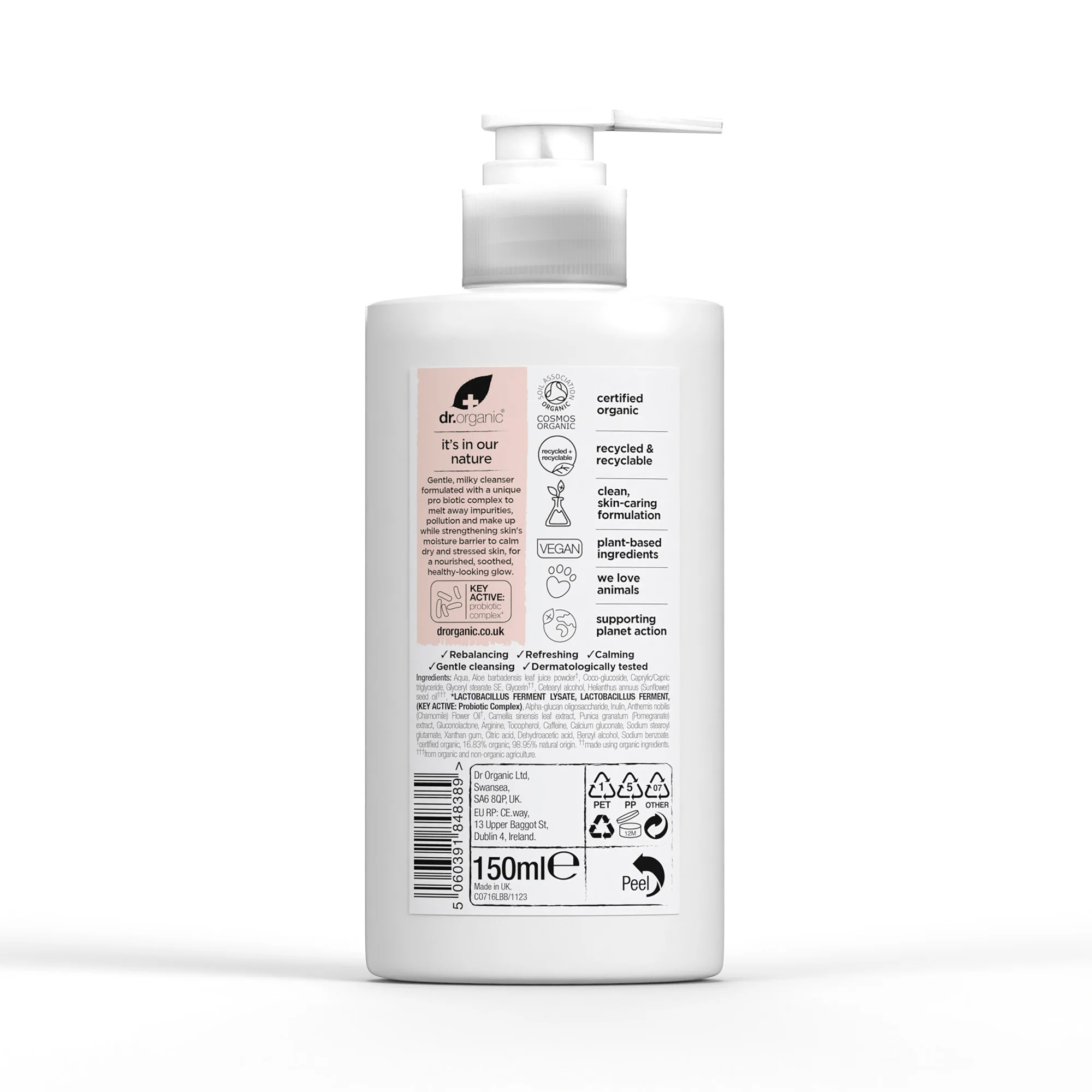 Dr Organic Skin Calm Probiotic Cream Cleanser 150ml - Image 2