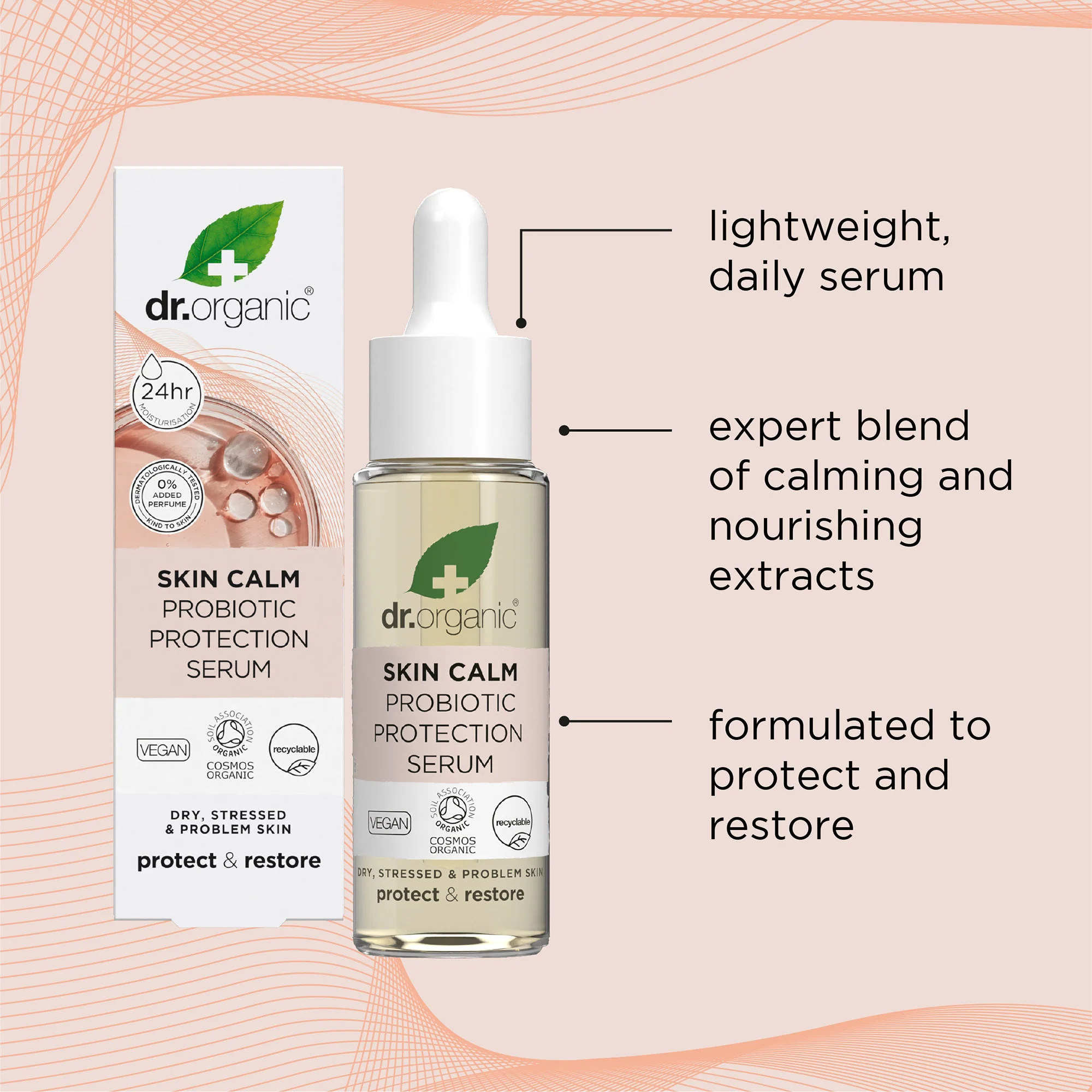 Dr Organic Skin Calm Probiotic Protection Serum 30ml - Image 3