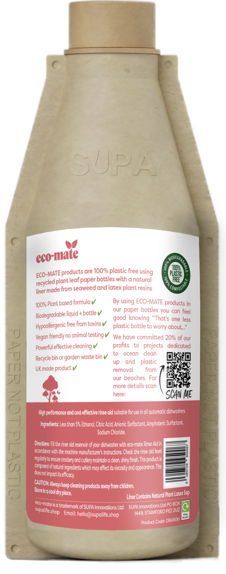 eco-mate Dishwasher Rinse Aid 500ml - Image 2