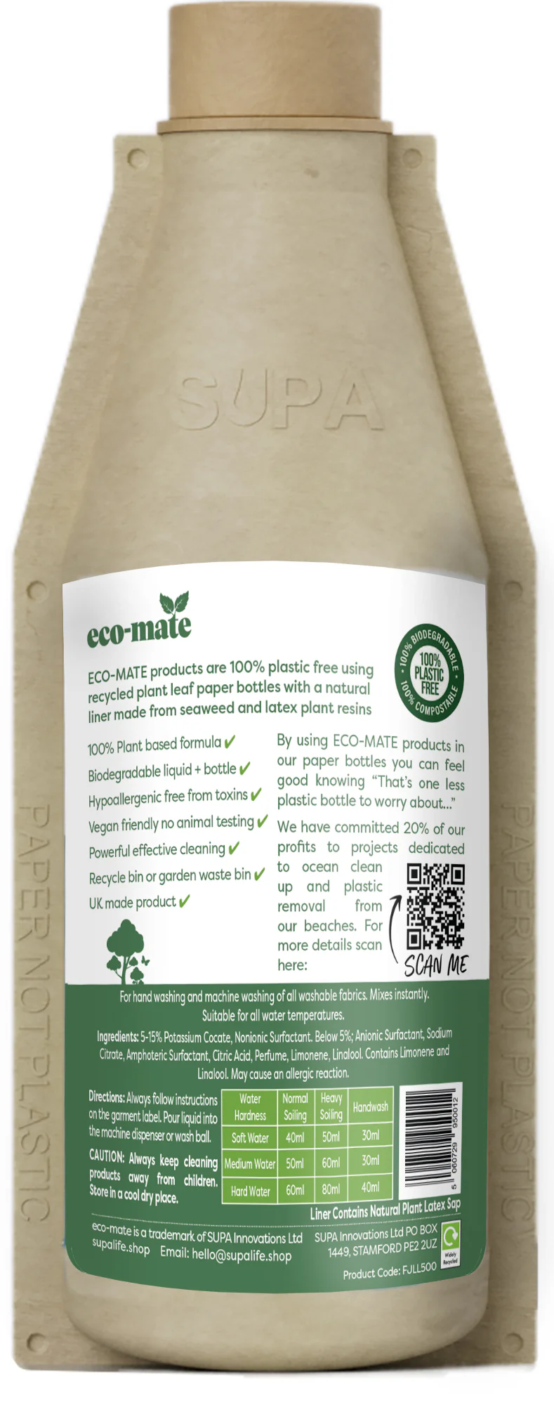 eco-mate Juniper Non-Bio Laundry Liquid 500ml - Image 2