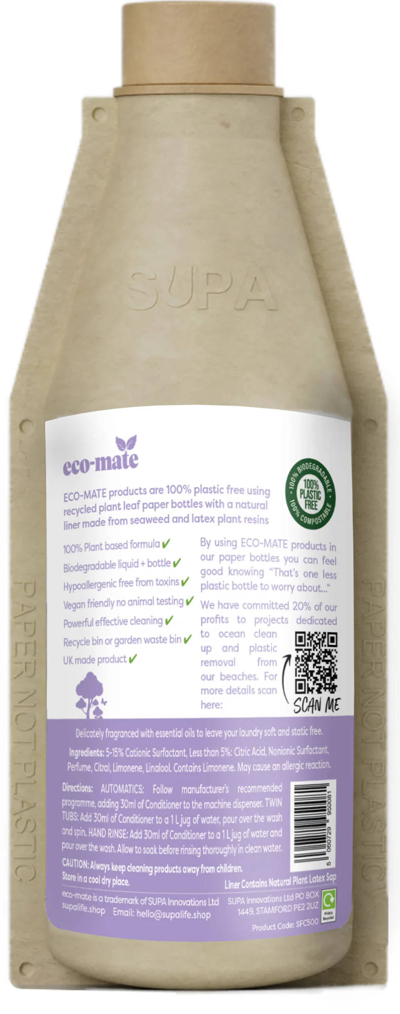 eco-mate Lavender Fabric Conditioner 500ml - Image 2