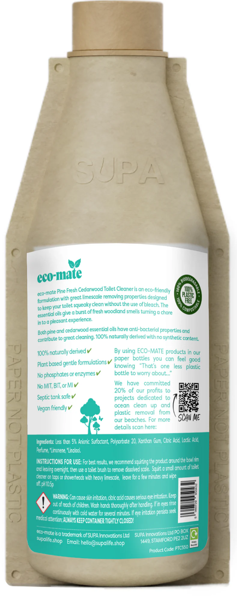 eco-mate Pine Fresh Toilet Cleaner 500ml - Image 2