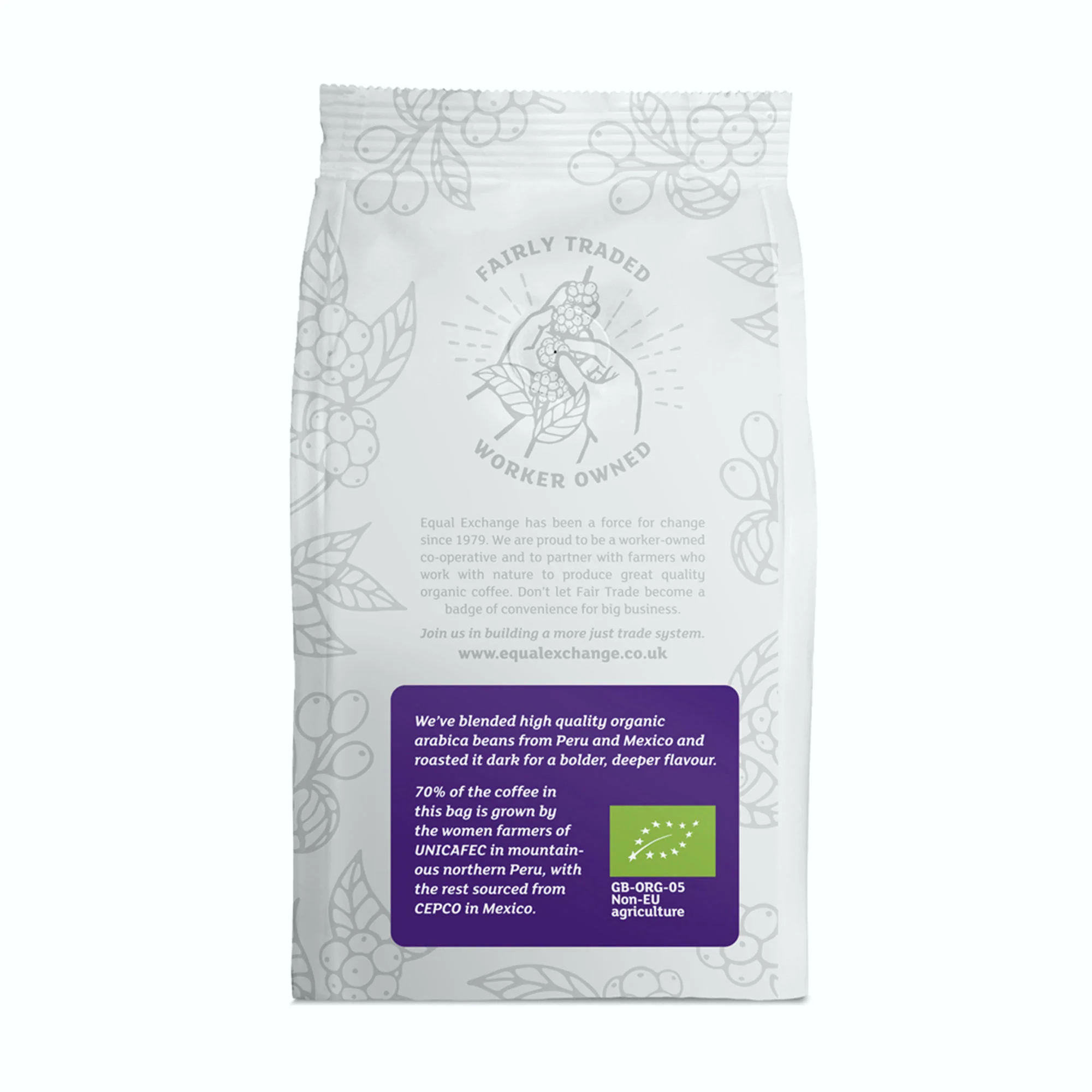 Equal Exchange Dark Roast Coffee Beans 200g - Image 2
