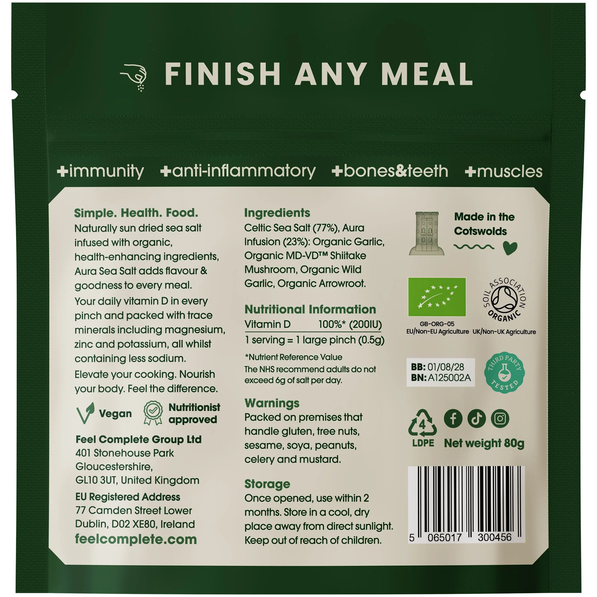 Feel Complete Aura Sea Salt (Wild Garlic) 80g - Image 2