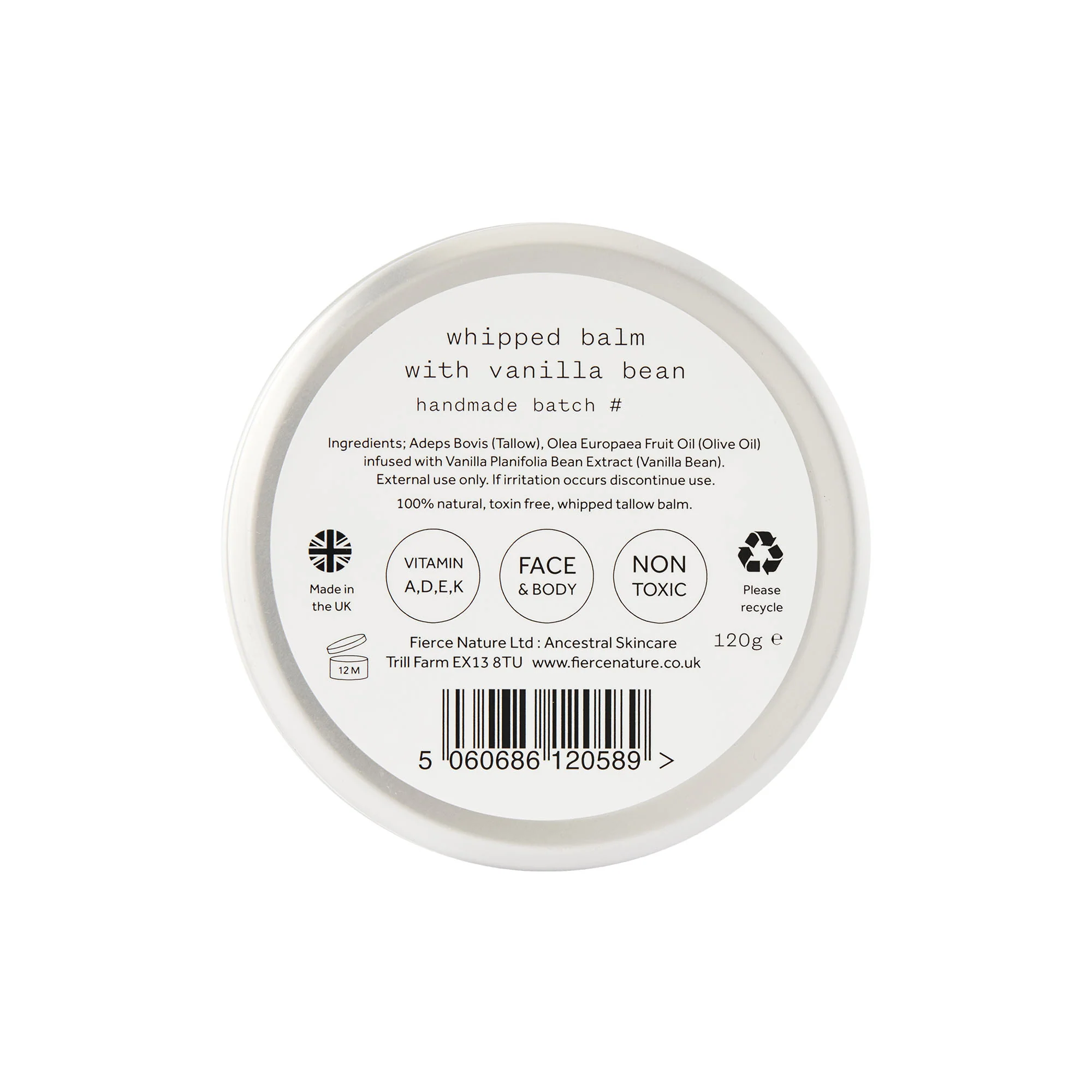 Fierce Nature Whipped Body Balm Vanilla 120g - Image 2