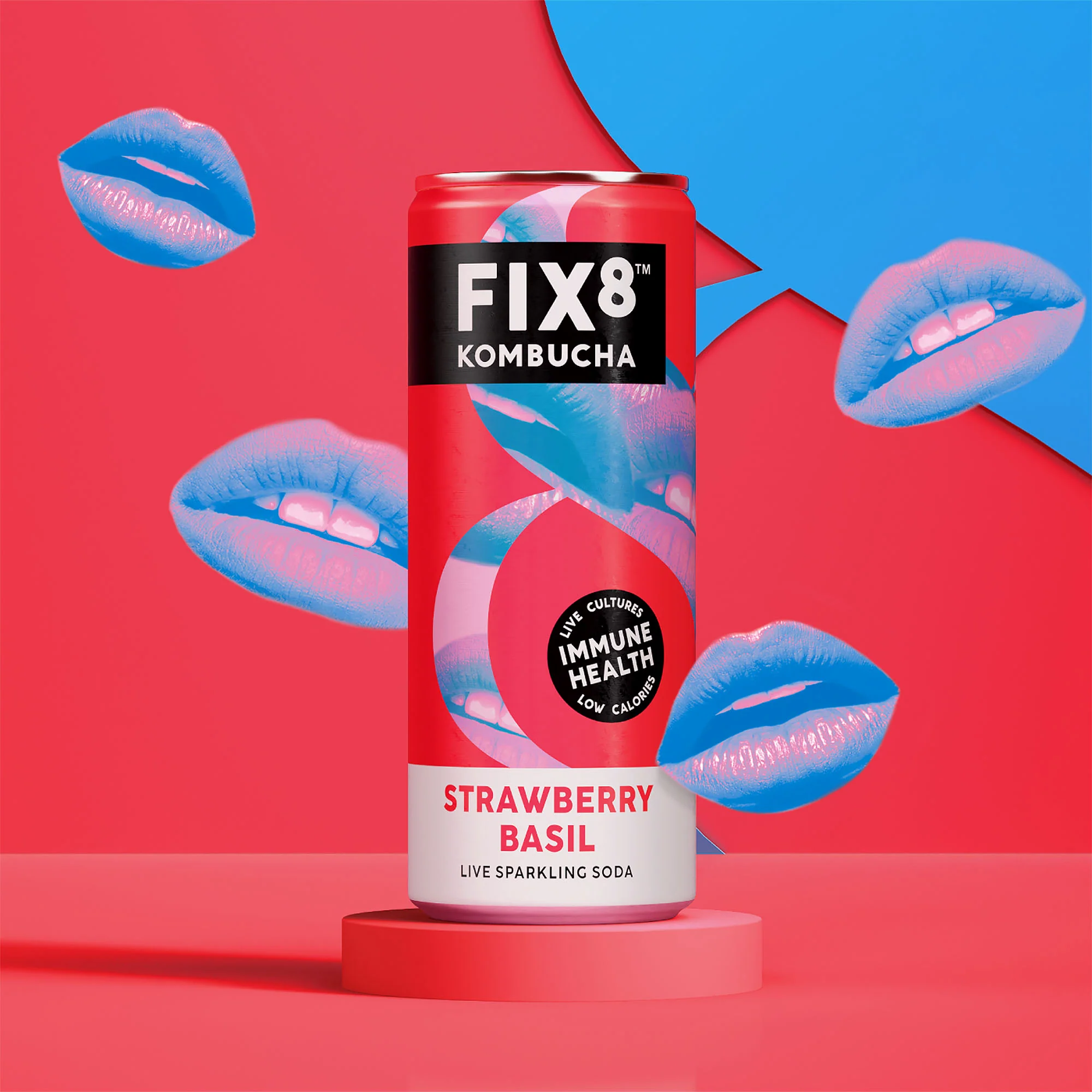 Fix8 Strawberry Basil Kombucha 250ml - Image 3