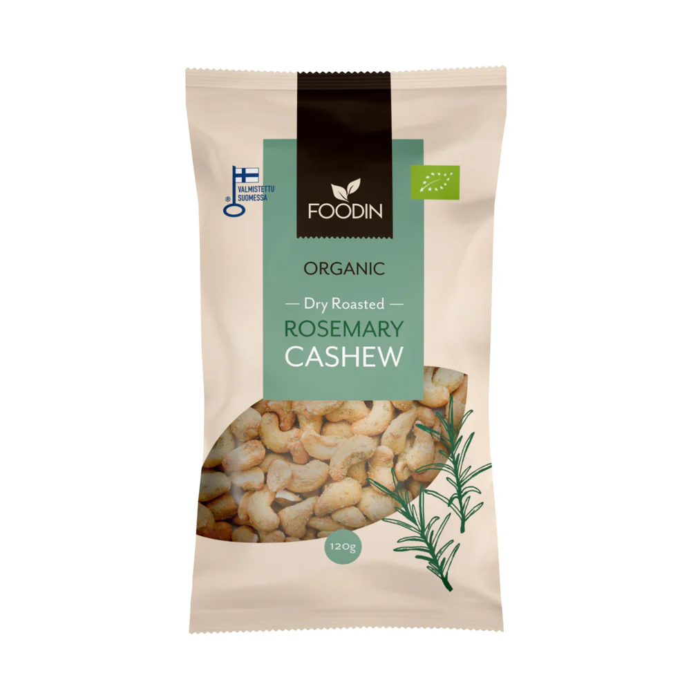 Foodin Organic Dry Roasted Rosemary Cashews 120G 140g