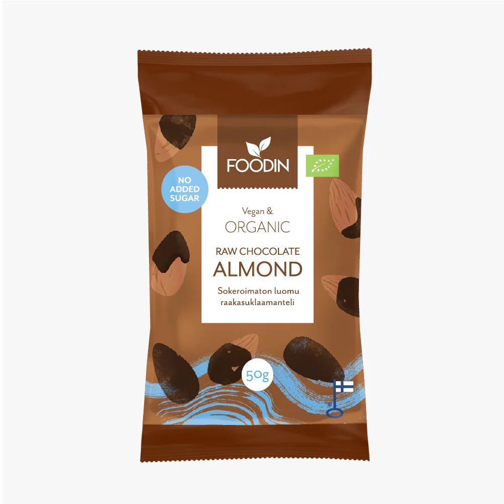 Foodin Organic Raw Chocolate No Added Sugar Almond 50G 50g
