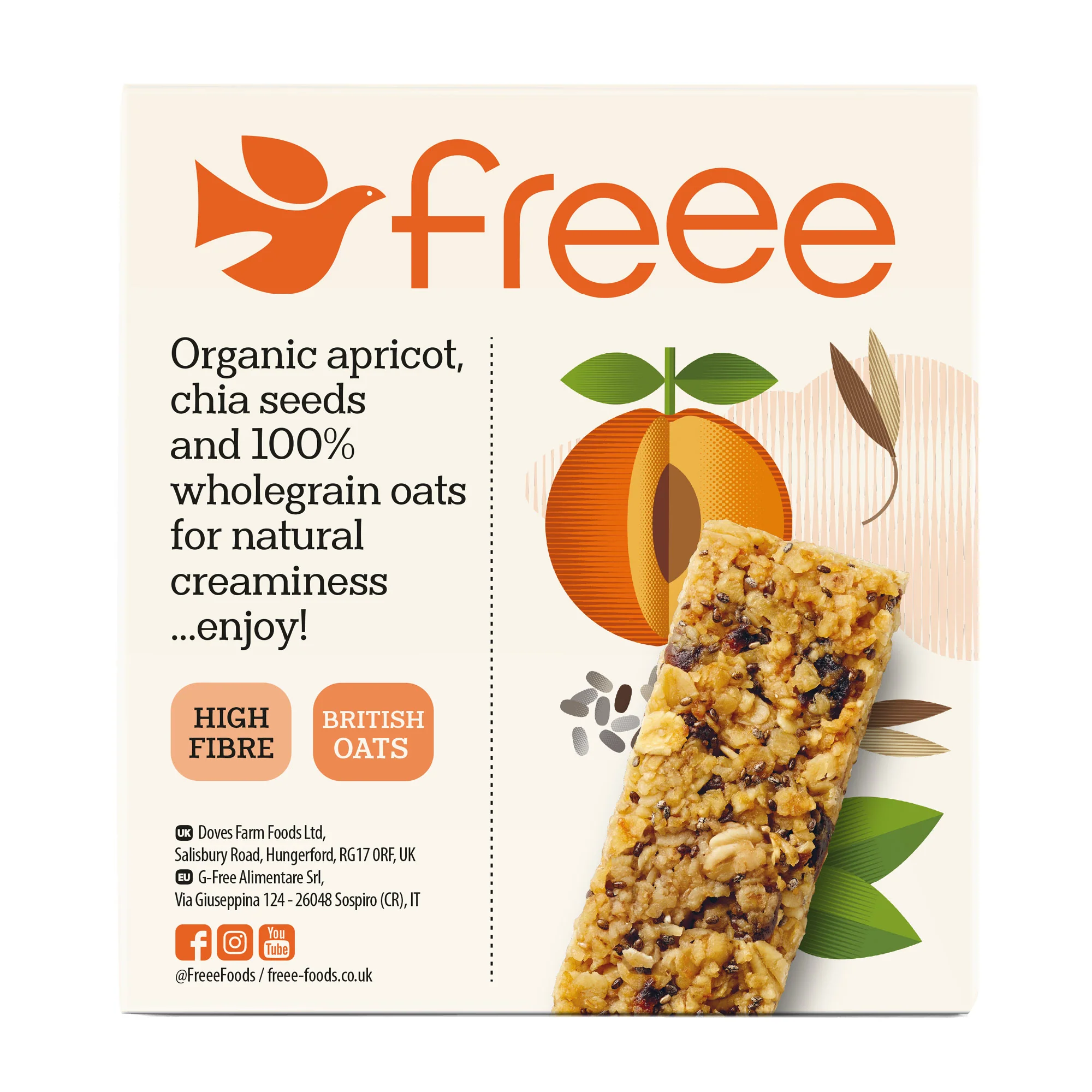 Freee Apricot & Chia Oat Bar 4x35g - Image 3