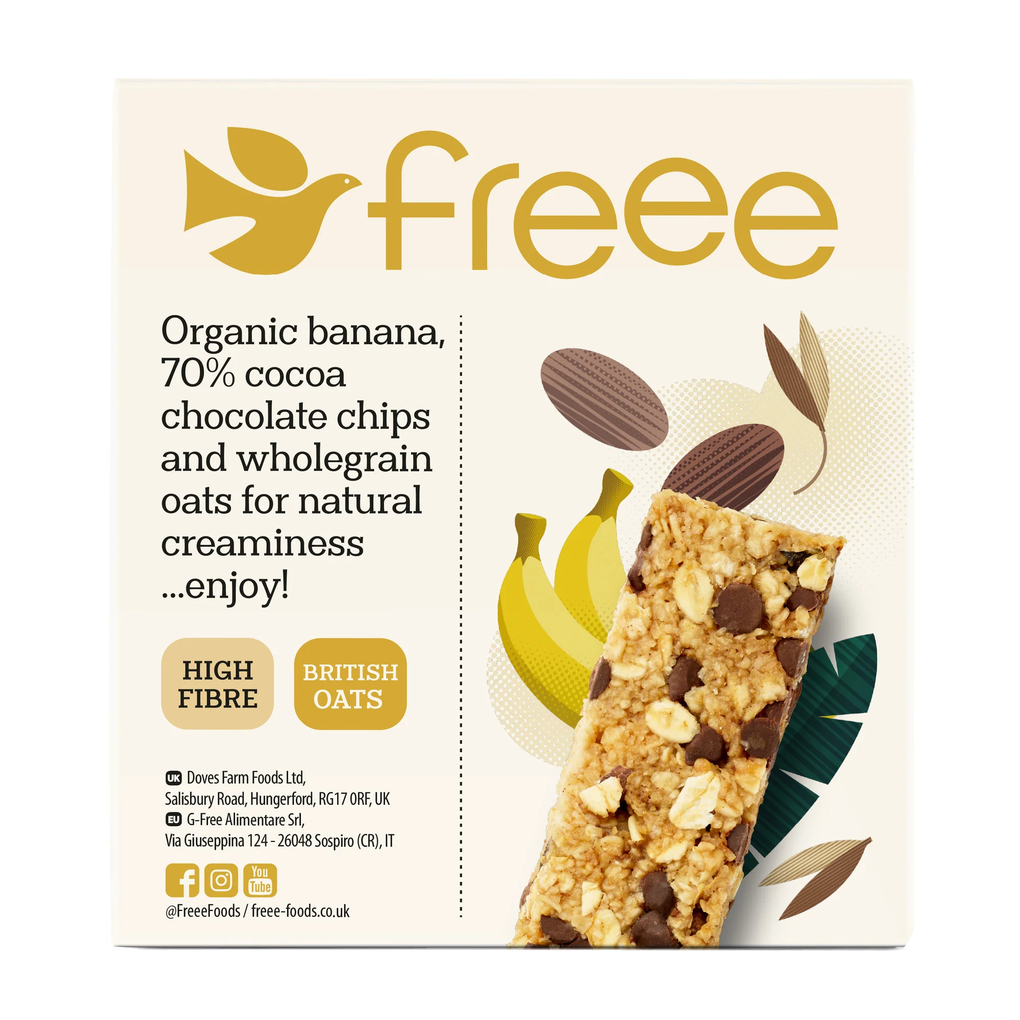 Freee Banana & Chocolate Oat Bar 4x35g - Image 3