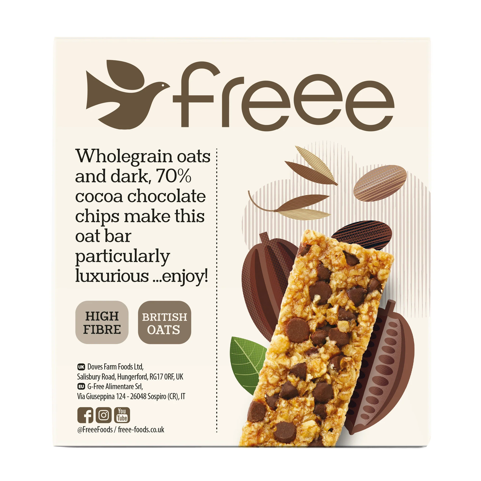 Freee Chocolate Chip Oat Bar 4x35g - Image 2