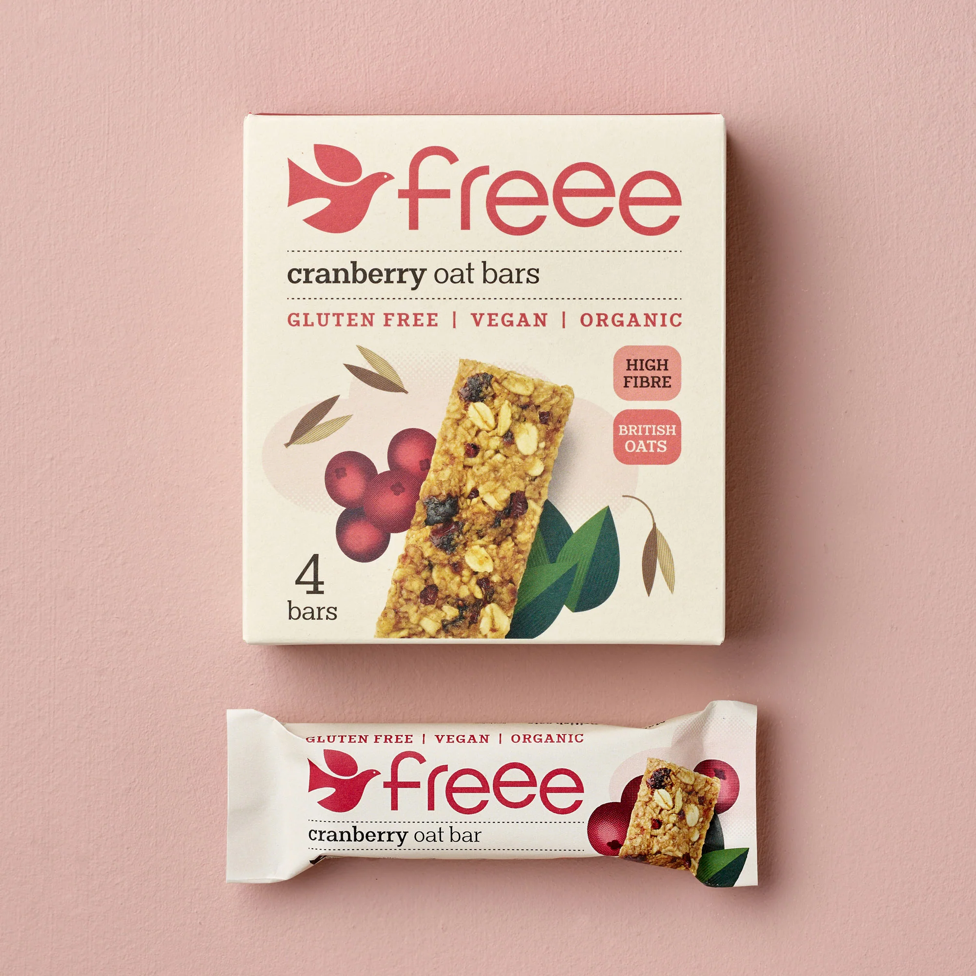 Freee Cranberry Oat Bar 4x35g - Image 4