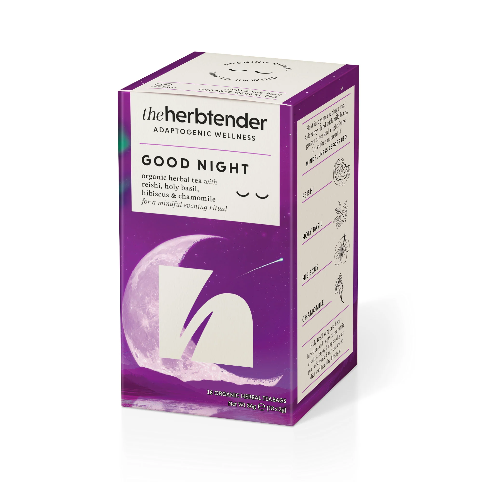 The HerbtenderGood Night Organic Herbal Tea 18 bags