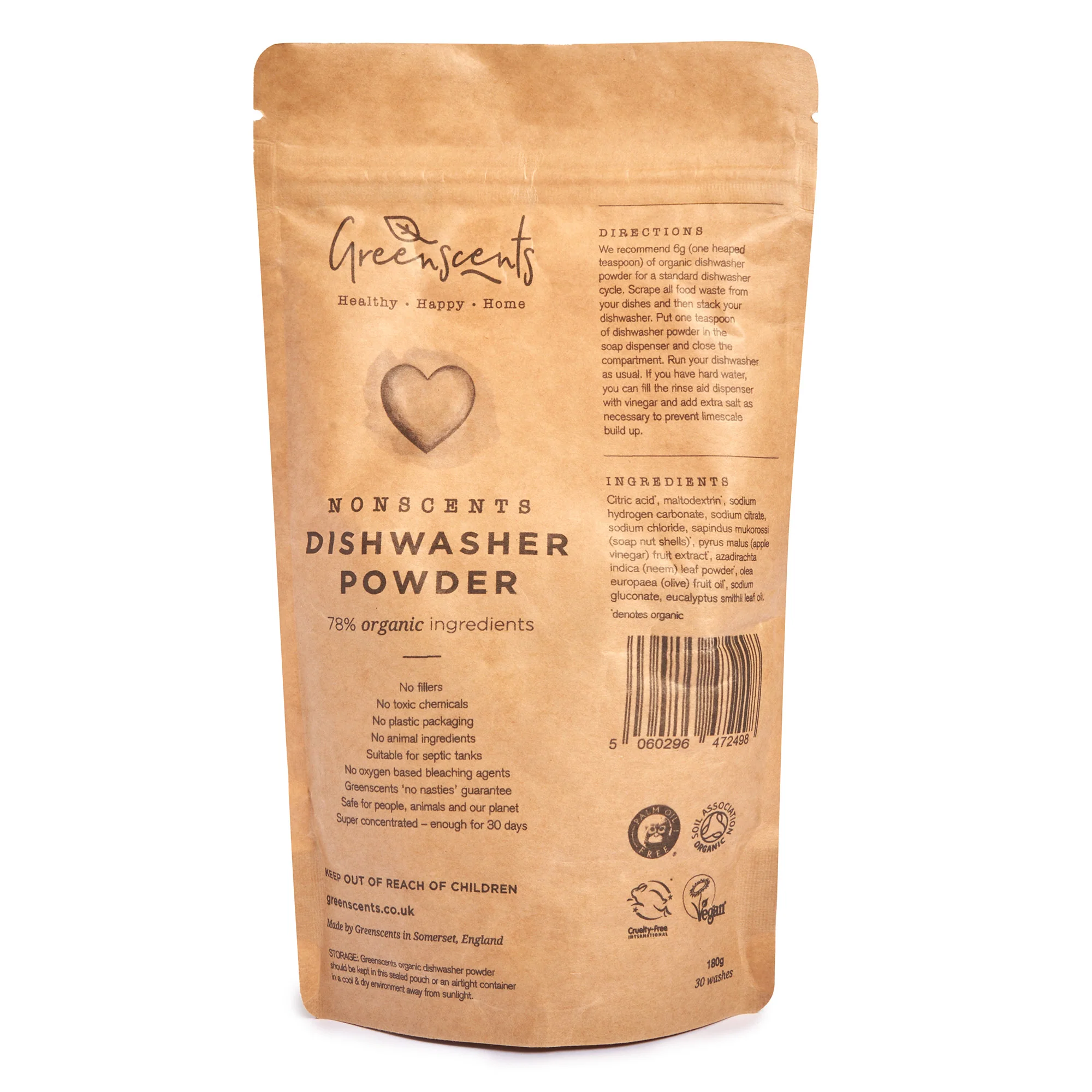 Greenscents Nonscents Organic Dishwasher Powder 180g - Image 2