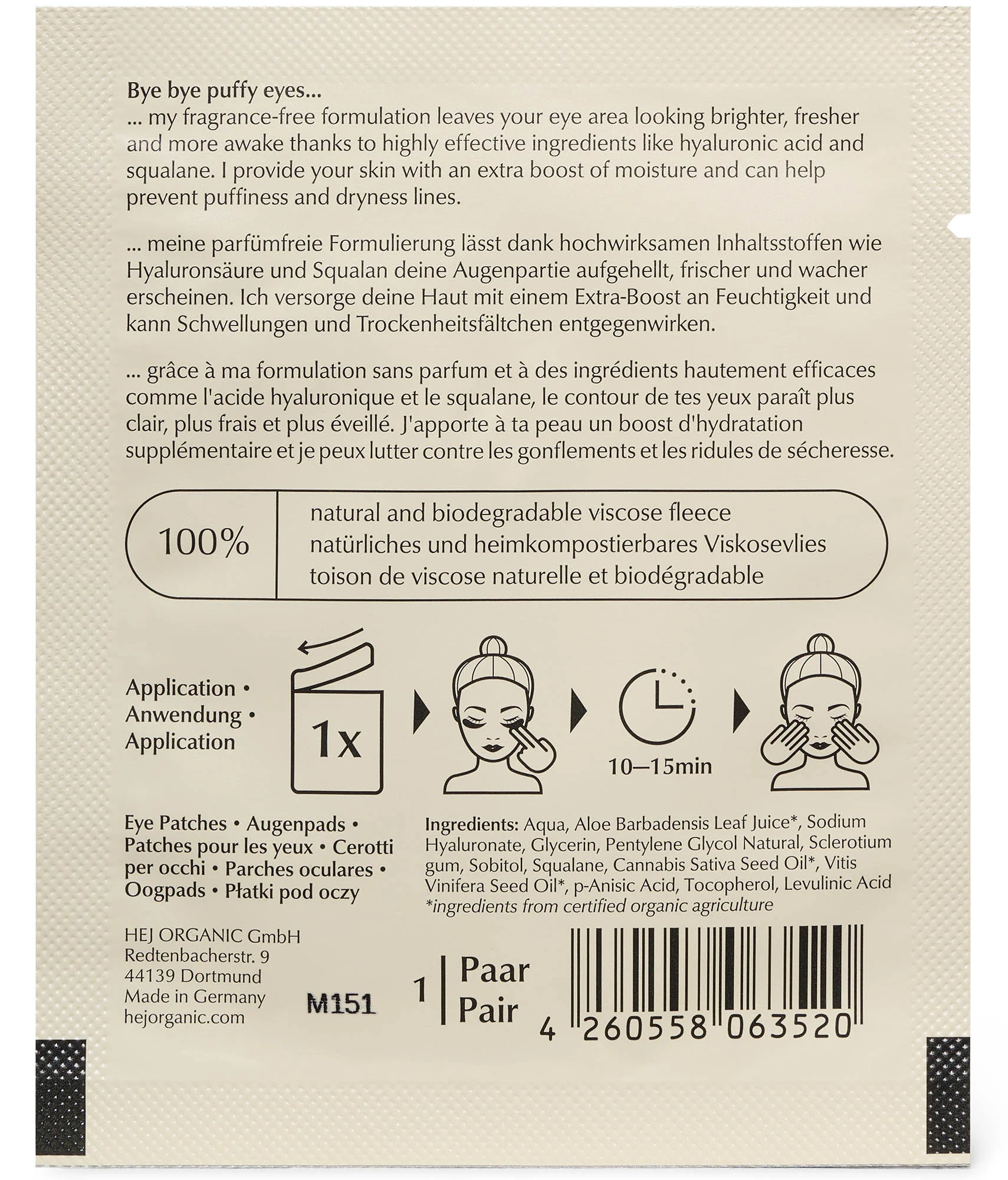 HEJ ORGANIC Sensitive Eye Patches 1 pair - Image 2