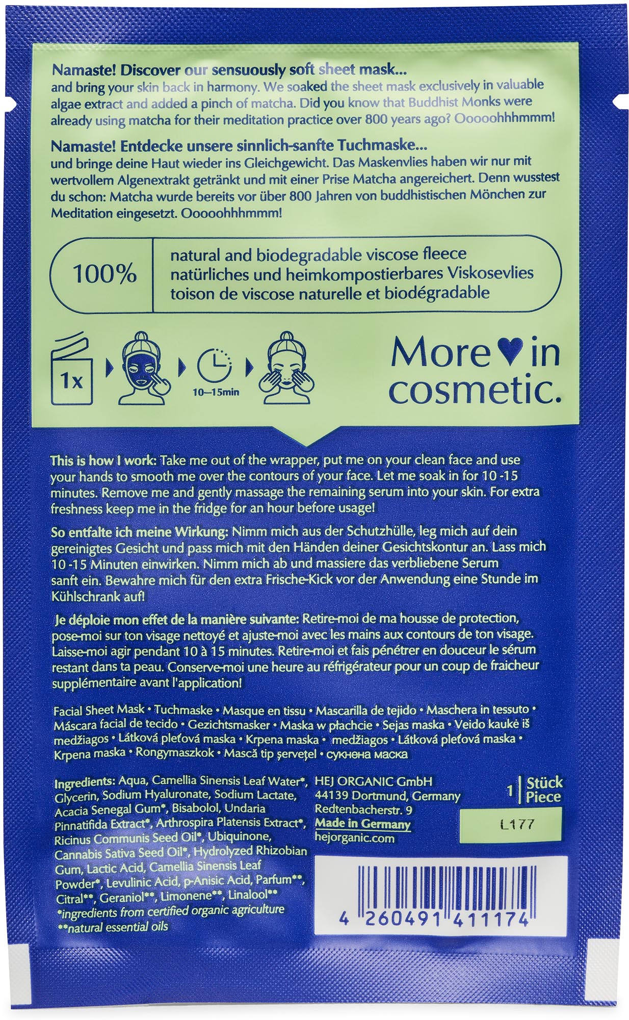 HEJ ORGANIC The Relaxer - Second Skin Mask 18g - Image 2