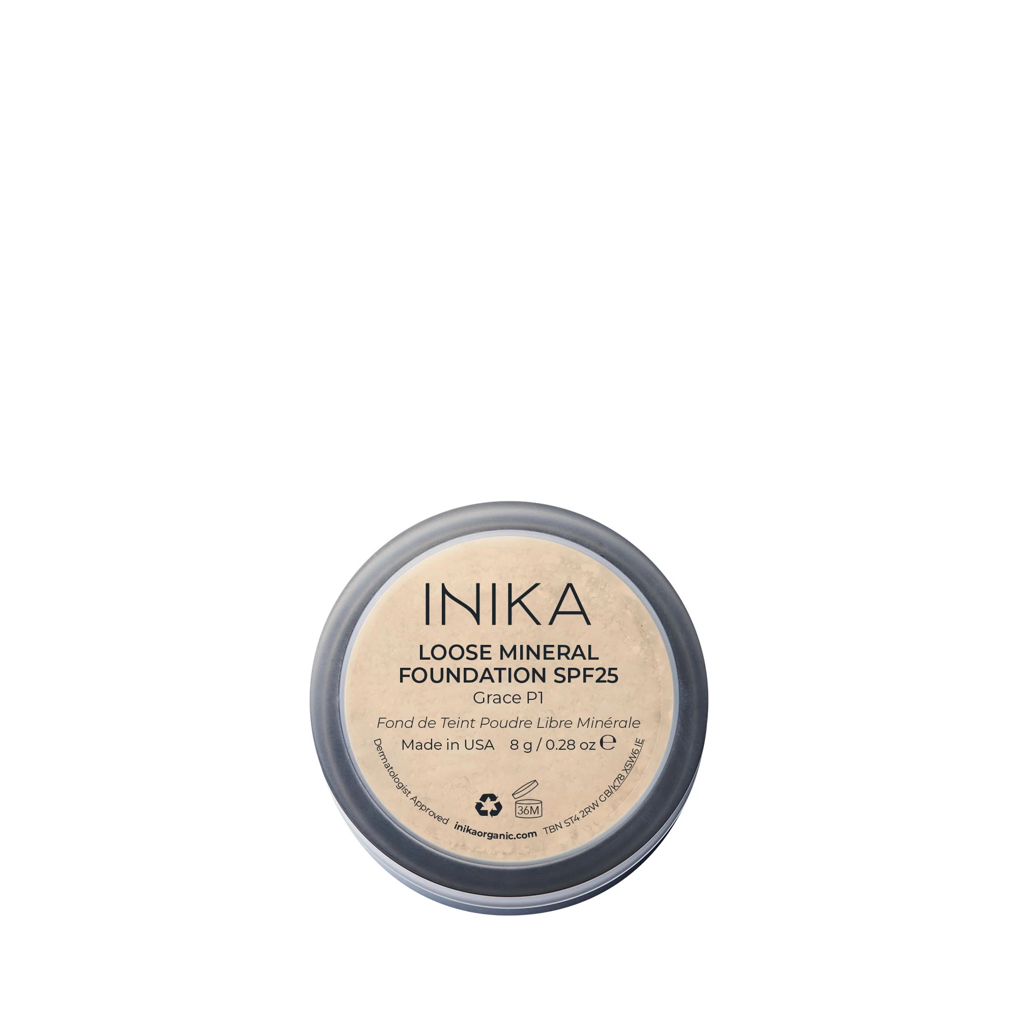 INIKA Loose Mineral Foundation SPF 25 - Grace 8g - Image 2