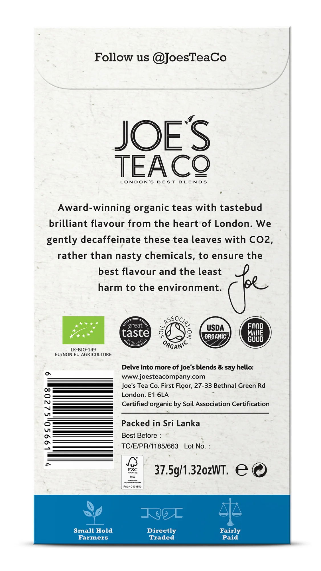 Joe's Tea Co. Ever-So-English Decaf 37.5g - Image 2