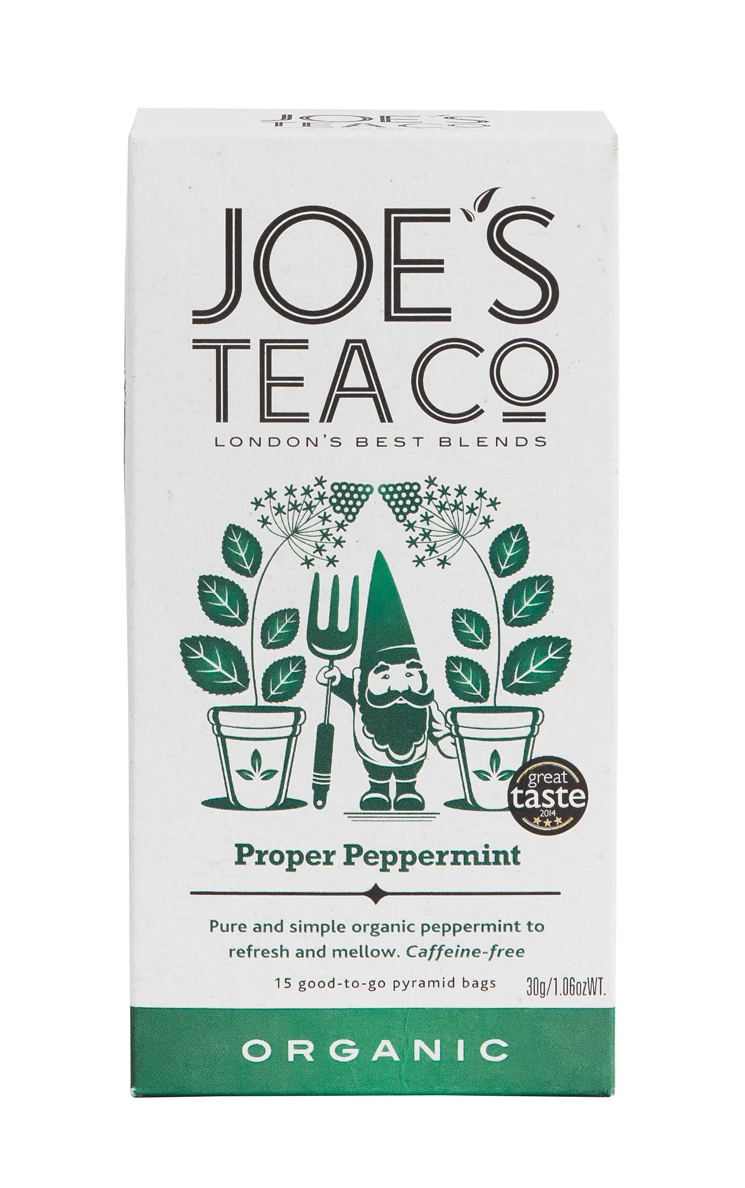 Joe's Tea Co. Proper Peppermint 15x Biodegradeable Pyramid Bags 15 bags - Image 2