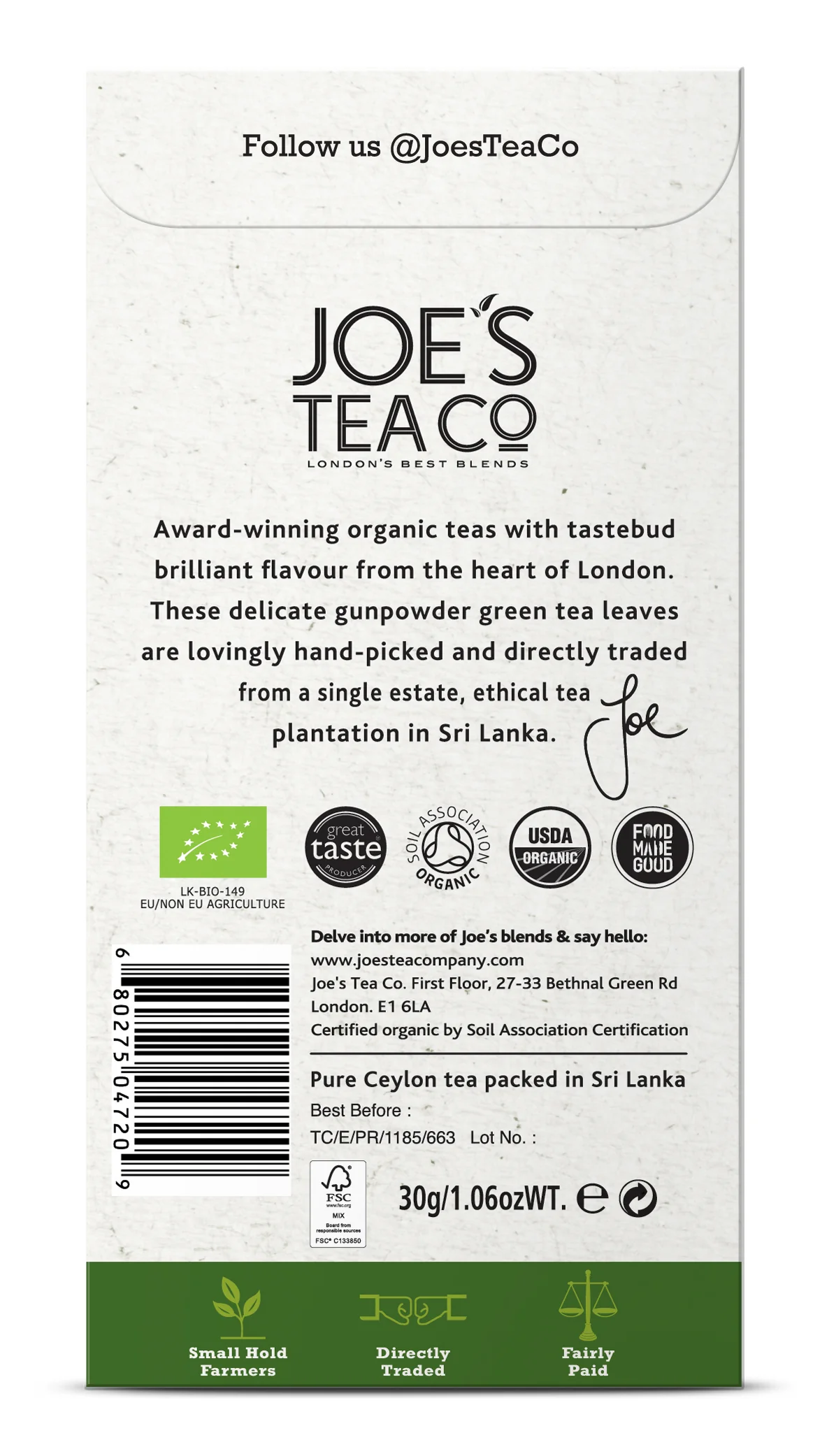 Joe's Tea Co. Queen of Green 15x Biodegradeable Pyramid Bags 15 bags - Image 3