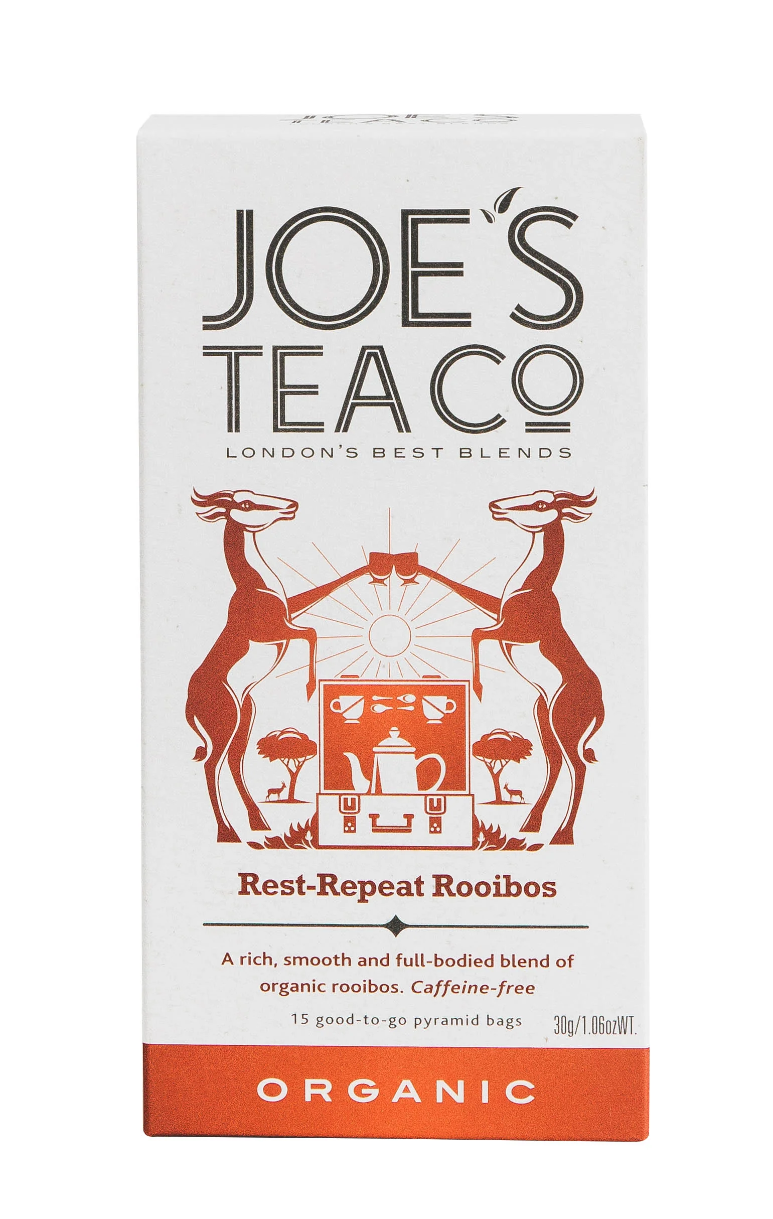 Joe's Tea Co. Rest-Repeat Rooibos 15x Biodegradeable Pyramid Bags 15 bags - Image 2
