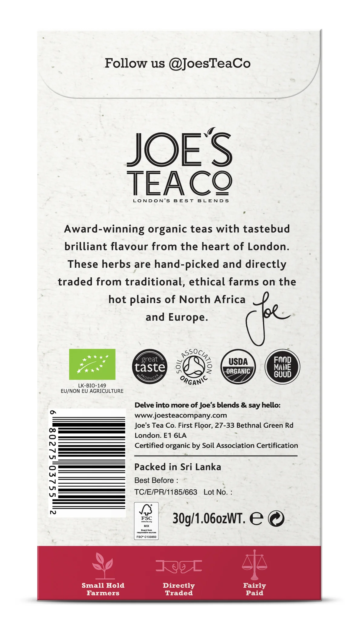 Joe's Tea Co. The Berry Best 15x Biodegradeable Pyramid Bags 15 bags - Image 3