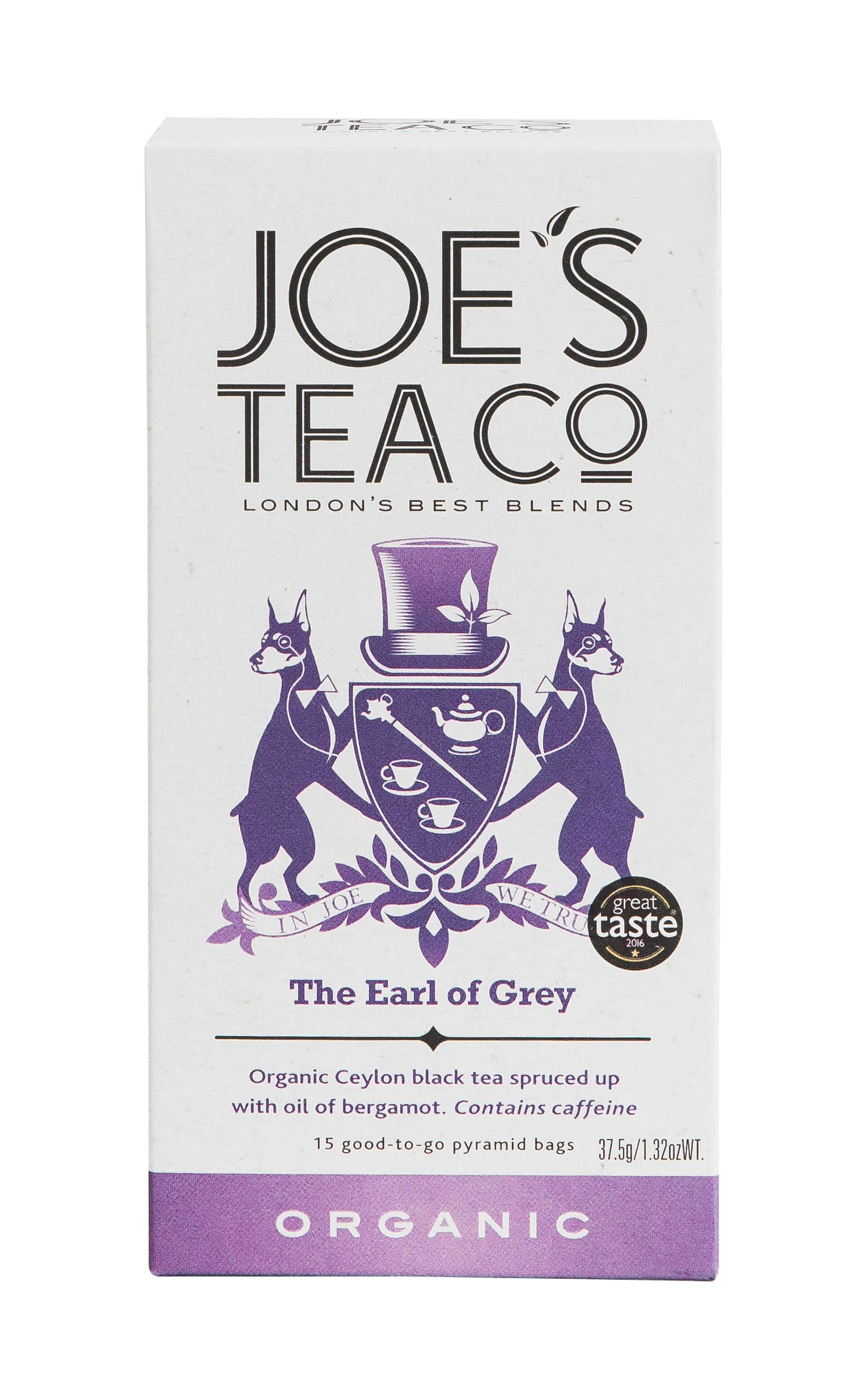 Joe's Tea Co. The Earl of Grey 15x Biodegradeable Pyramid Bags 15 bags - Image 2