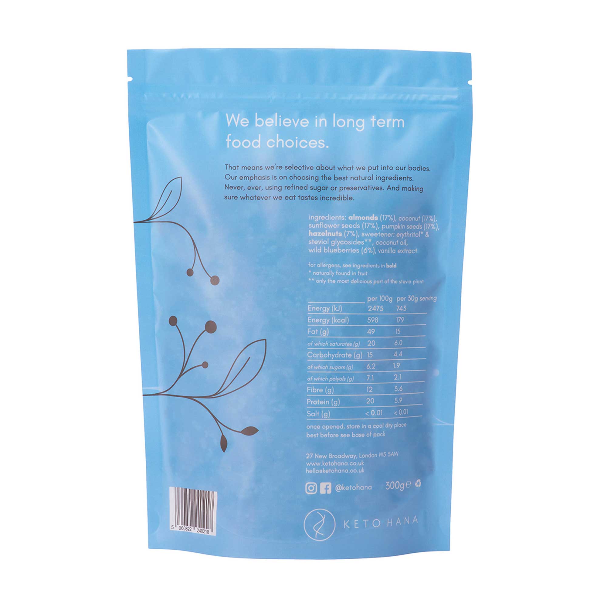 Keto Hana Keto Friendly Granola - Wild Blueberry 300g - Image 2