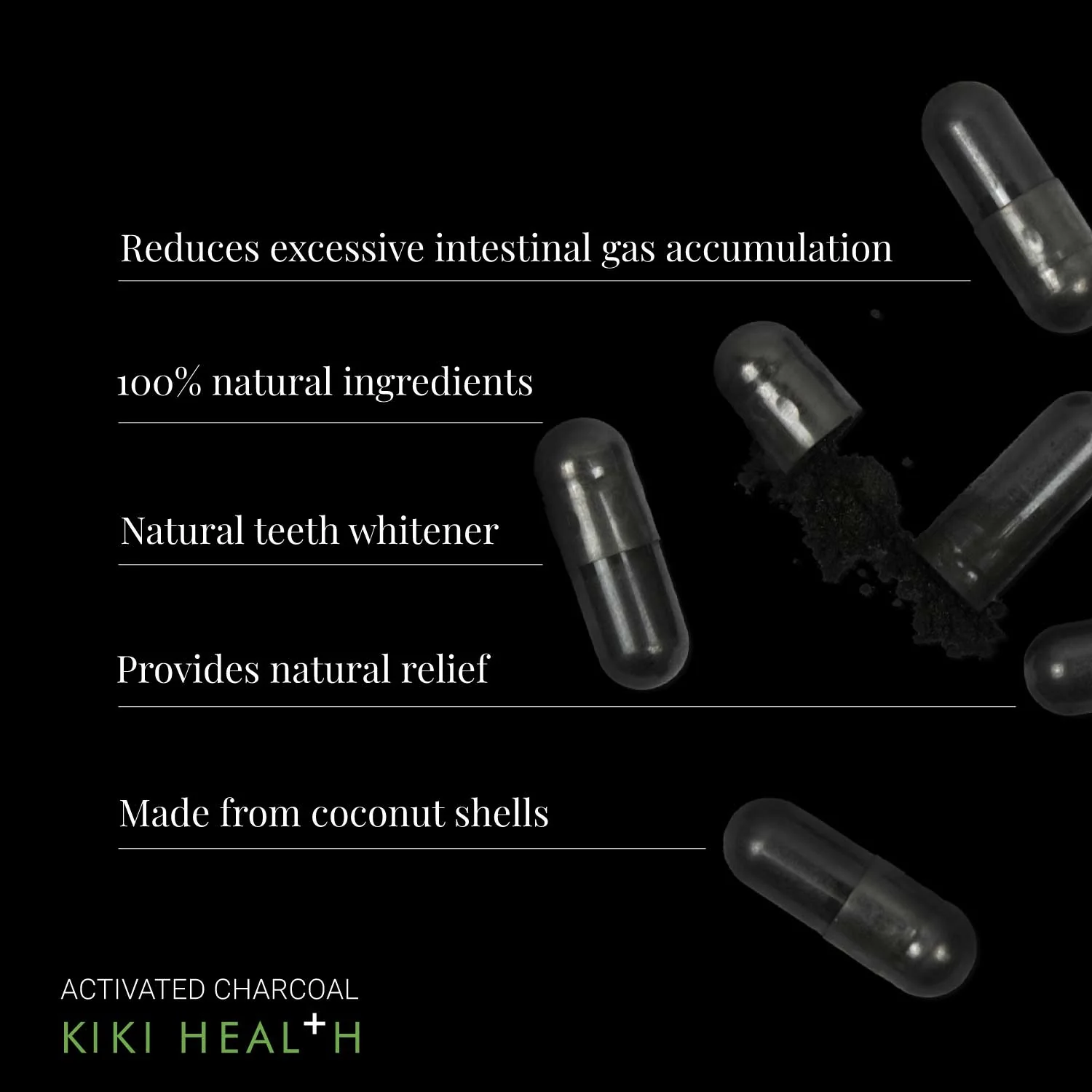 KIKI Activated Charcoal Capsules 50 caps - Image 2