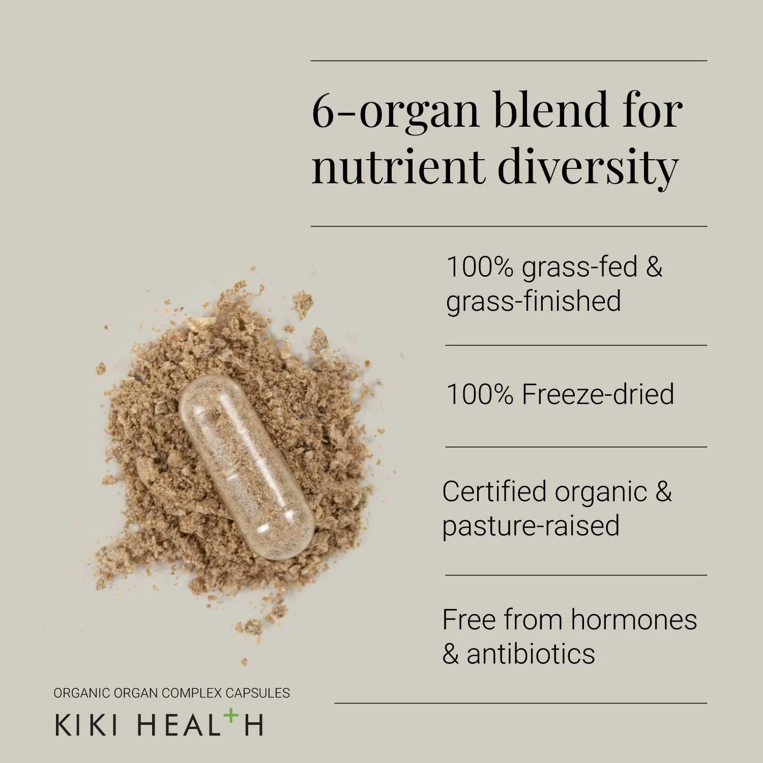 KIKI Health Organic Beef Organ Complex 180 caps - Image 2