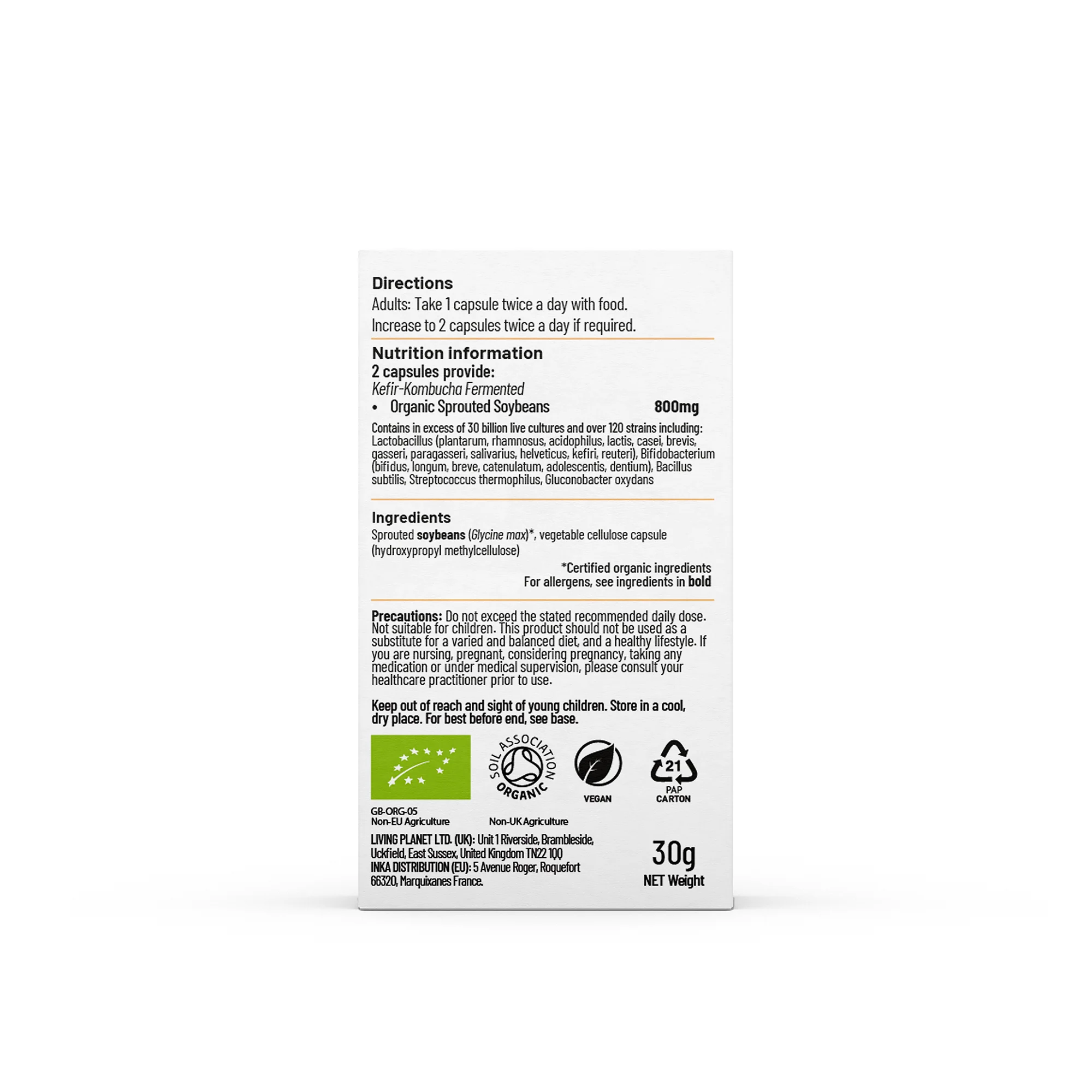 Living Nutrition Fermented Symbiotic 60 Caps - Image 2